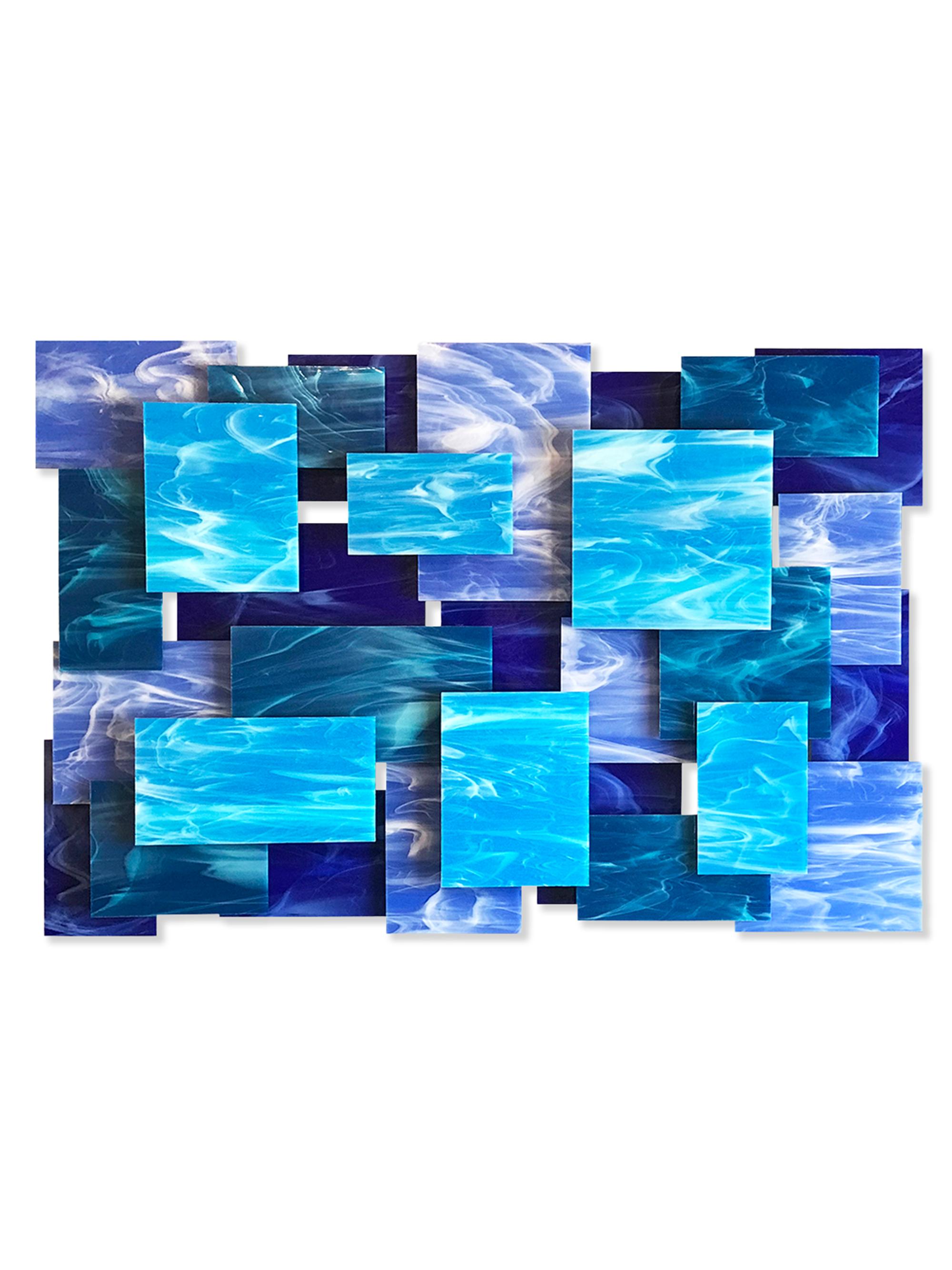 Karo Studios Cascade Glass & Metal Wall Sculpture - Blue | Thumbnail 4