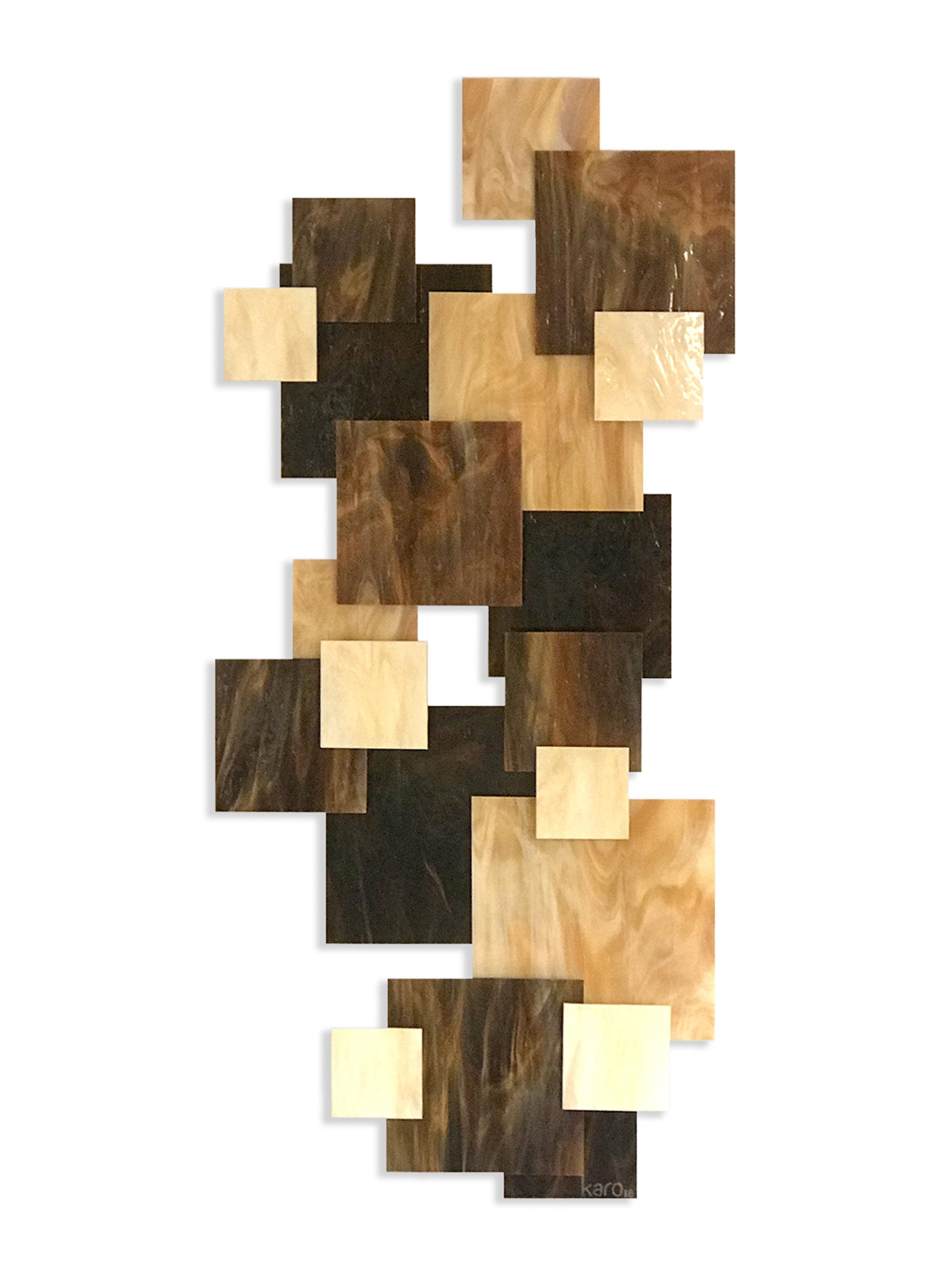 Karo Studios Sunset Vertical Glass & Metal Wall Sculpture - Brown | Thumbnail 4