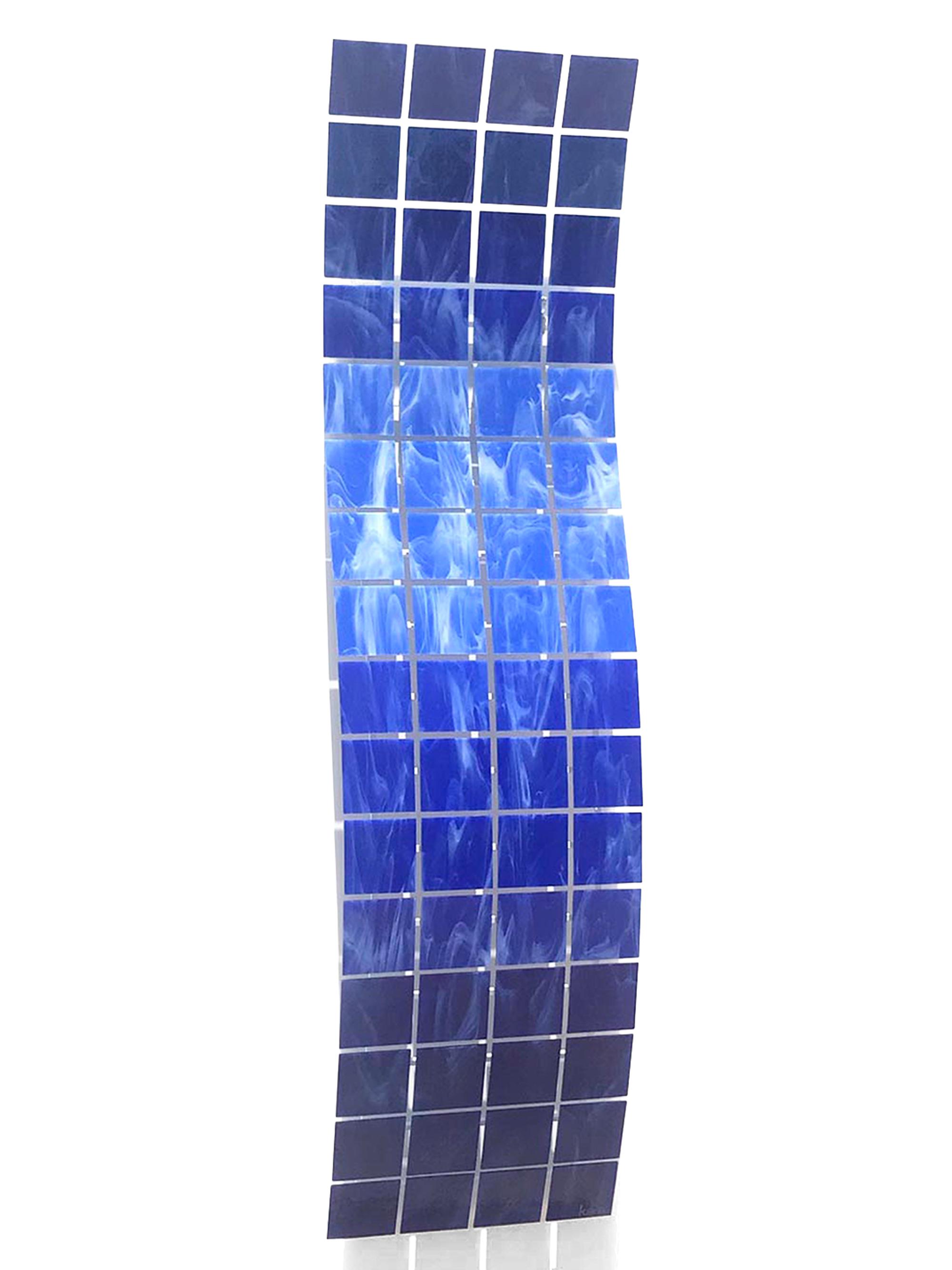 Karo Studios Crest Glass & Metal Wall Sculpture - Blue | Thumbnail 6