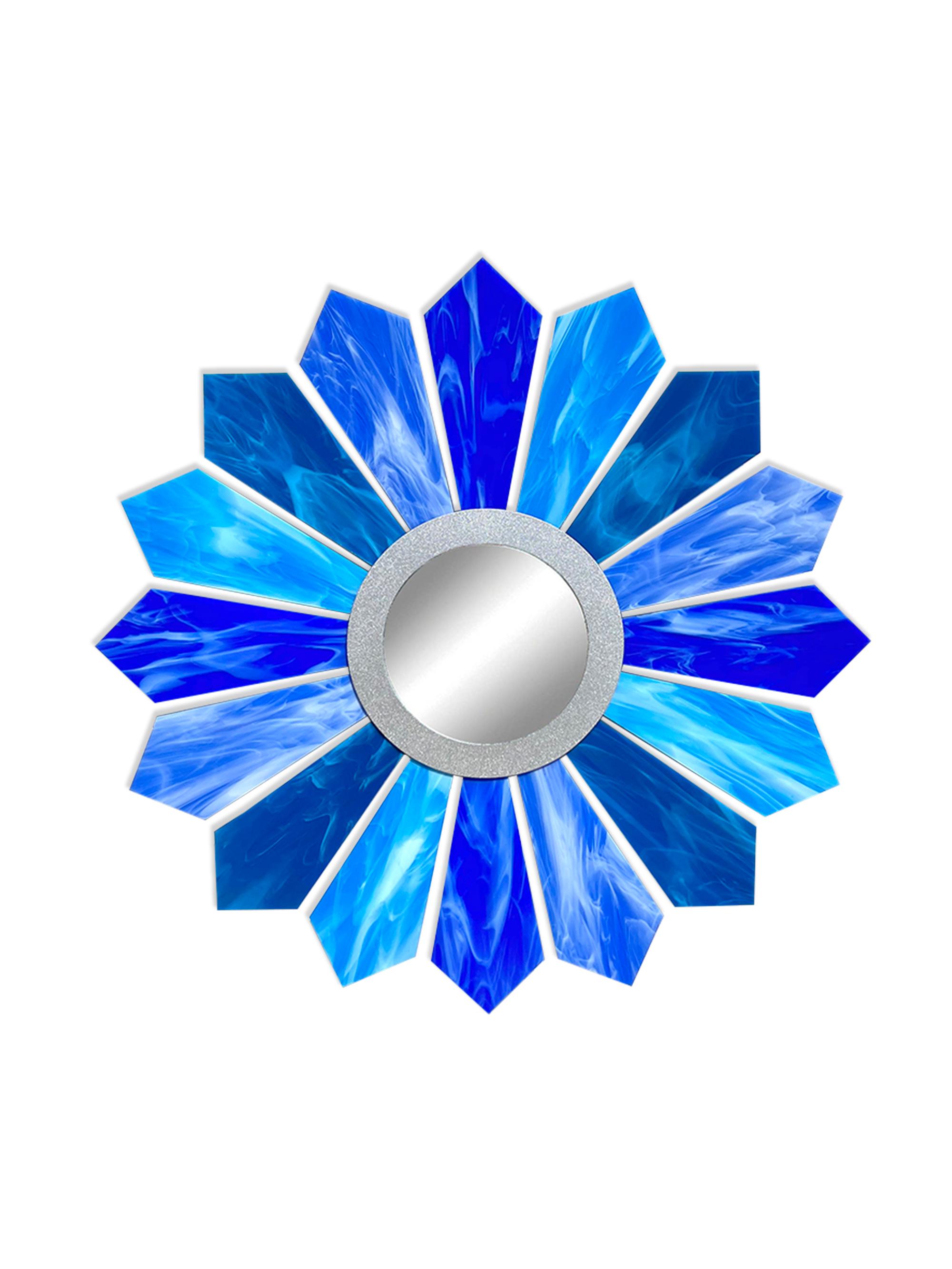 Karo Studios Sunburst Sculptural Glass Wall Mirror - Blue | Thumbnail 4
