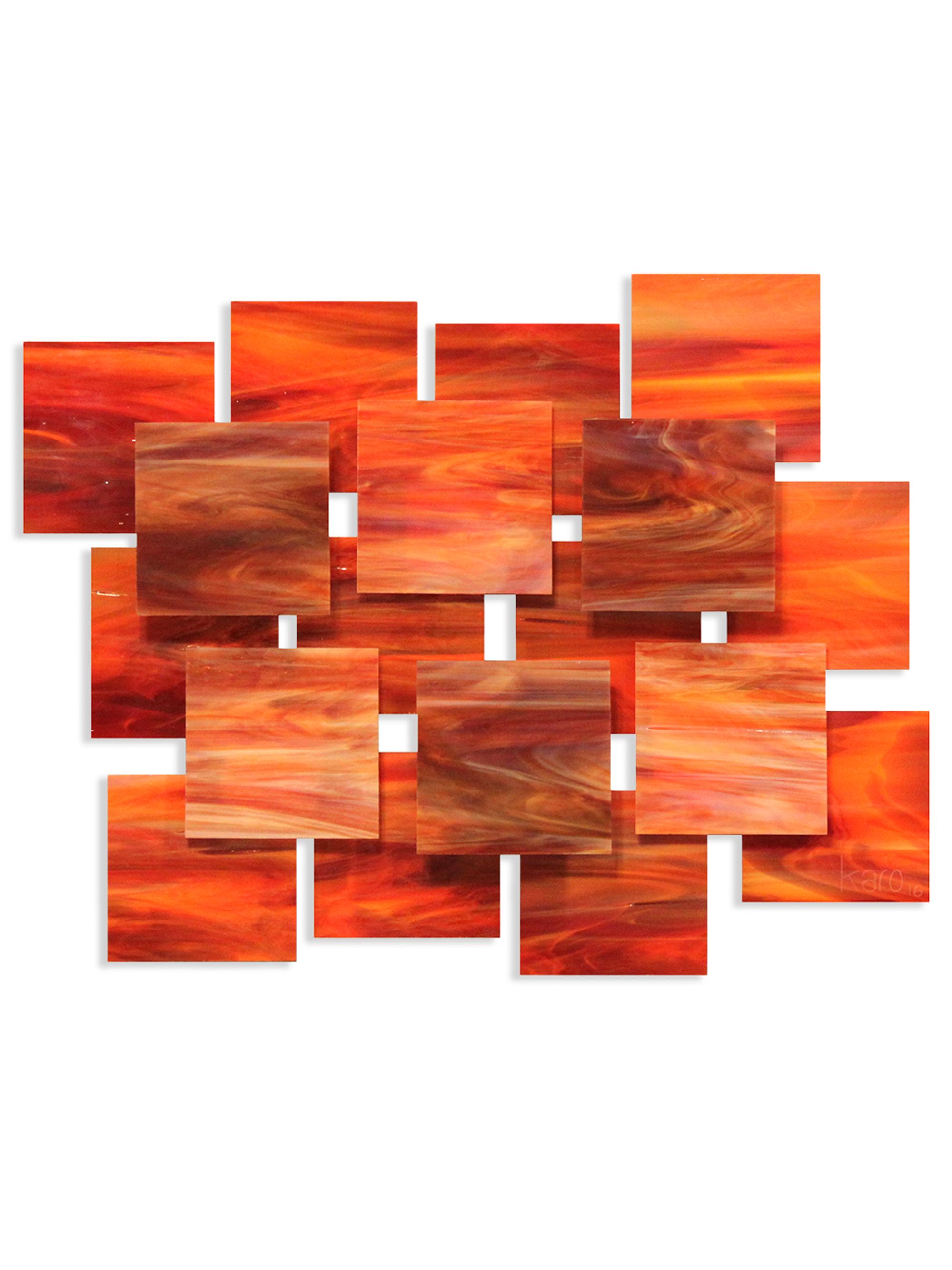 Karo Studios Sunset Glass Wall Sculpture - Red | Thumbnail 2