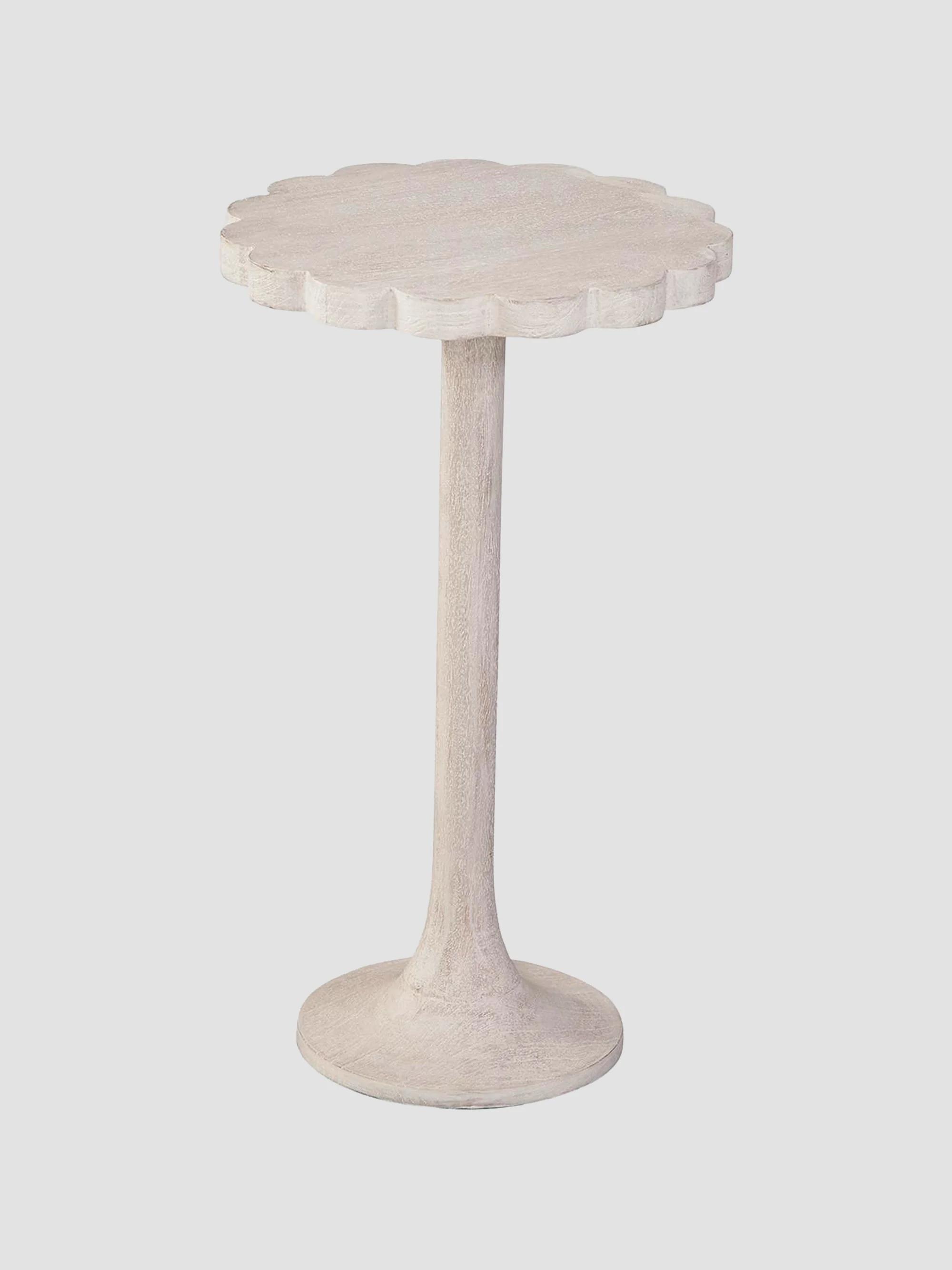 Keren Scalloped Accent Table - Cream