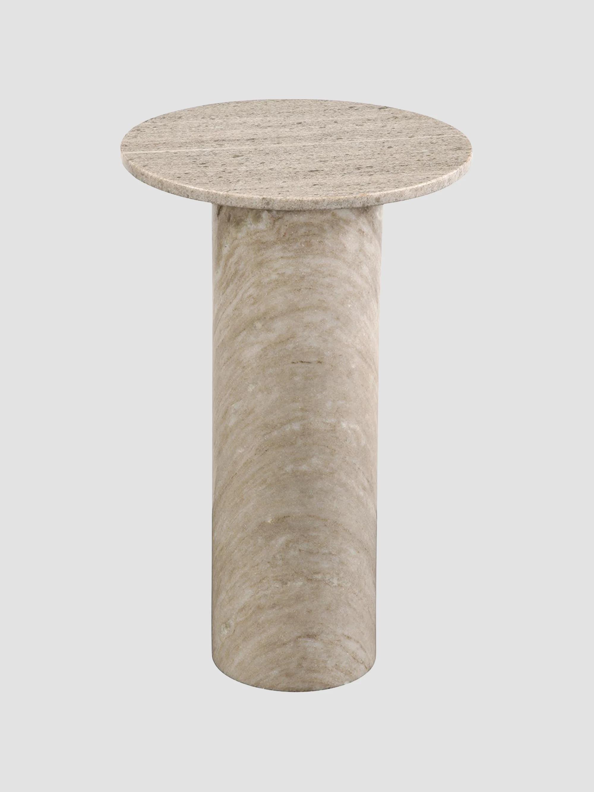 Clancy Marble Accent Table - Light Beige