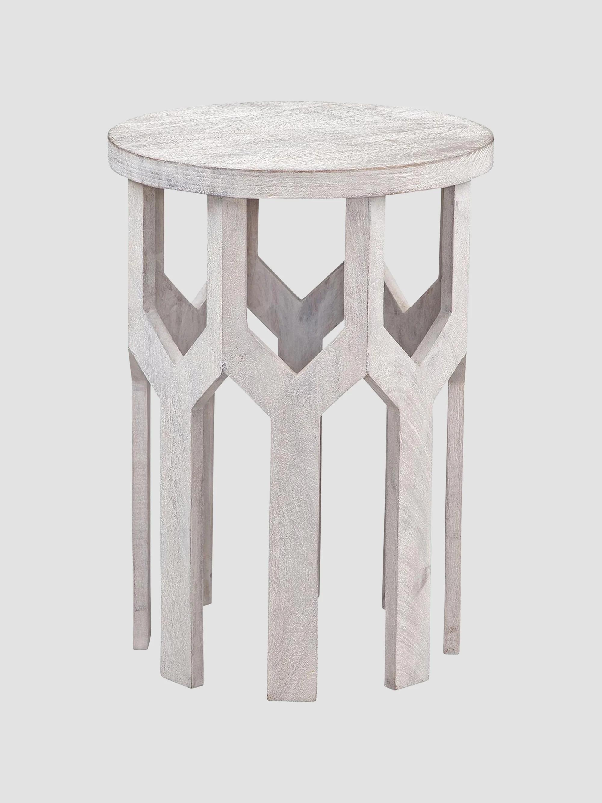 Lloyd Wood Accent Table - White