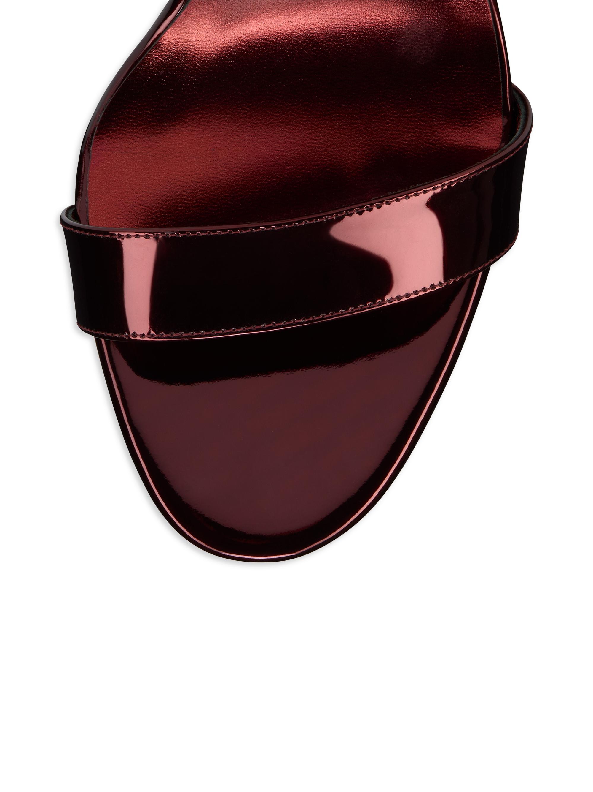 Christian Louboutin Miss Z 100MM Laminated Leather Sandals | Saks