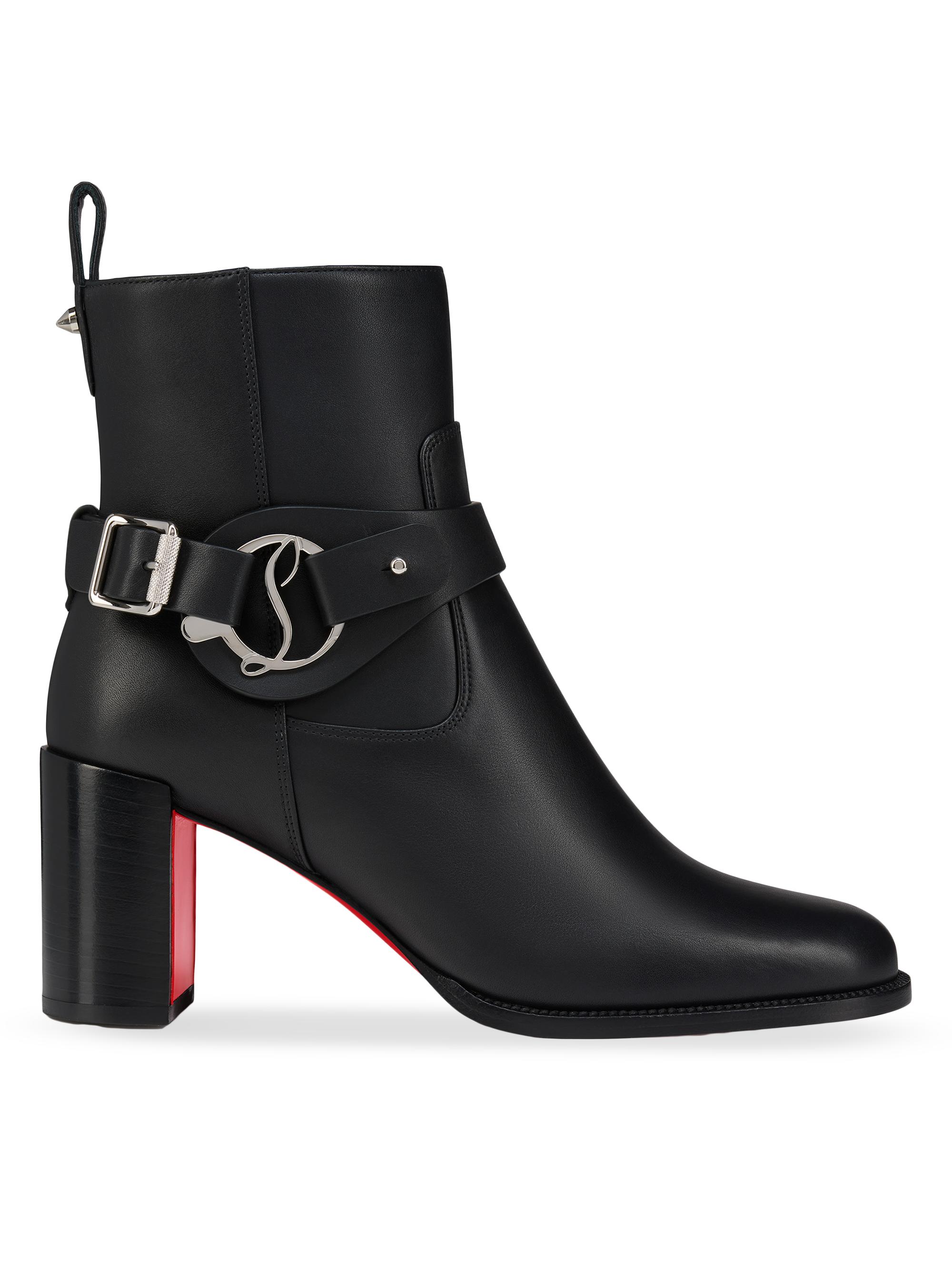 Christian Louboutin Booty Lock 70MM Leather Boots | Saks Fifth Avenue