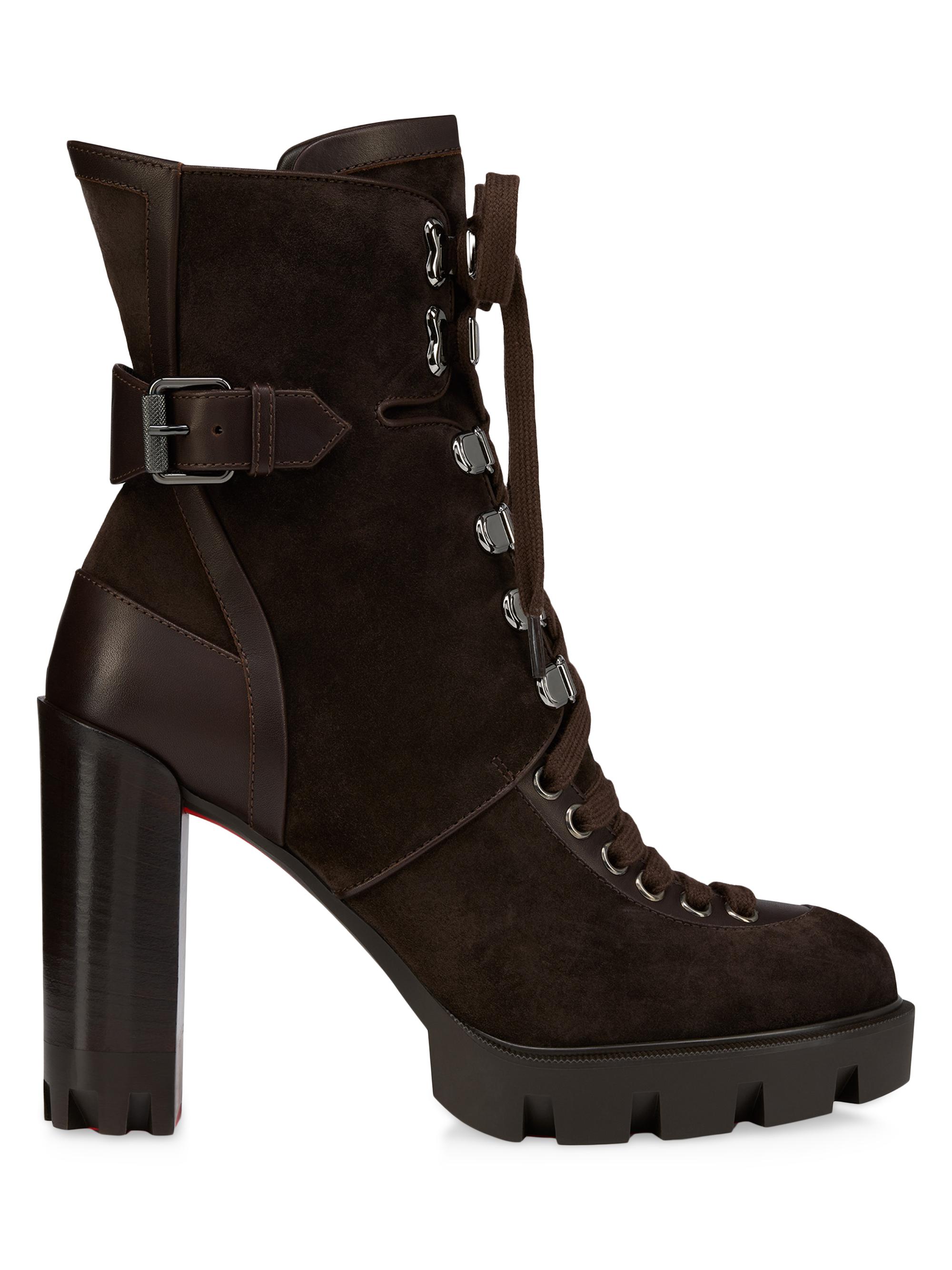 Christian Louboutin Women's New Macademia 100MM Booties - Cafe