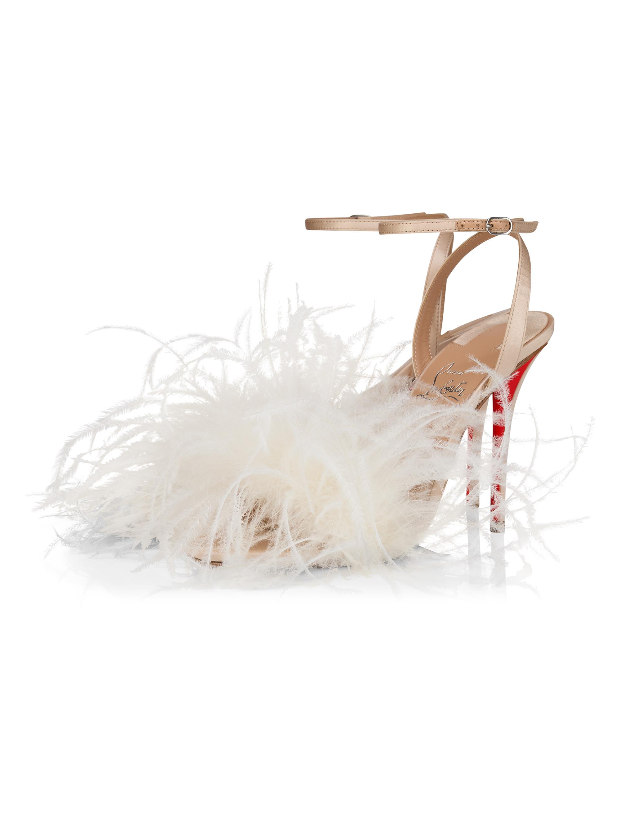 Christian Louboutin Miss Z Poupi 100MM Satin Sandals | Saks Fifth