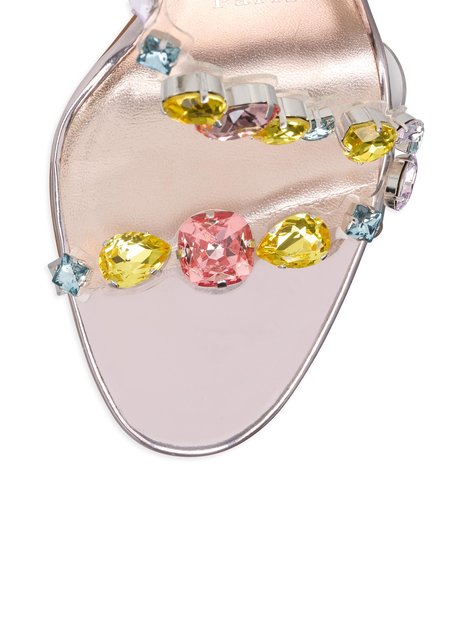 Rosa Z Jewel 100MM TPU Strass and Laminated Leather Sandals