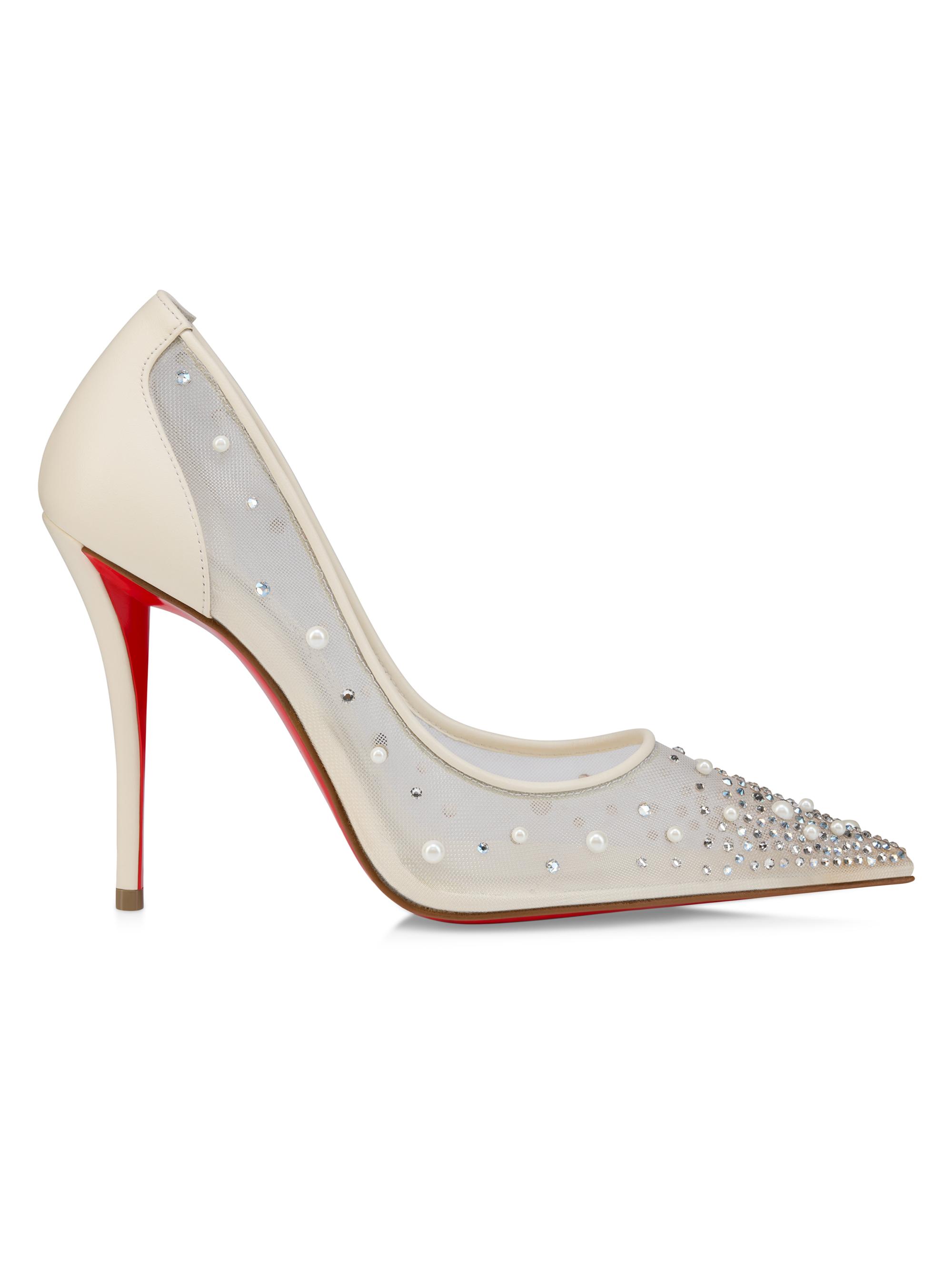 Christian louboutin/DEGRA crystal/パンプス Christian Louboutin Miss Z Degrastrass 100MM Perla Mesh Leather