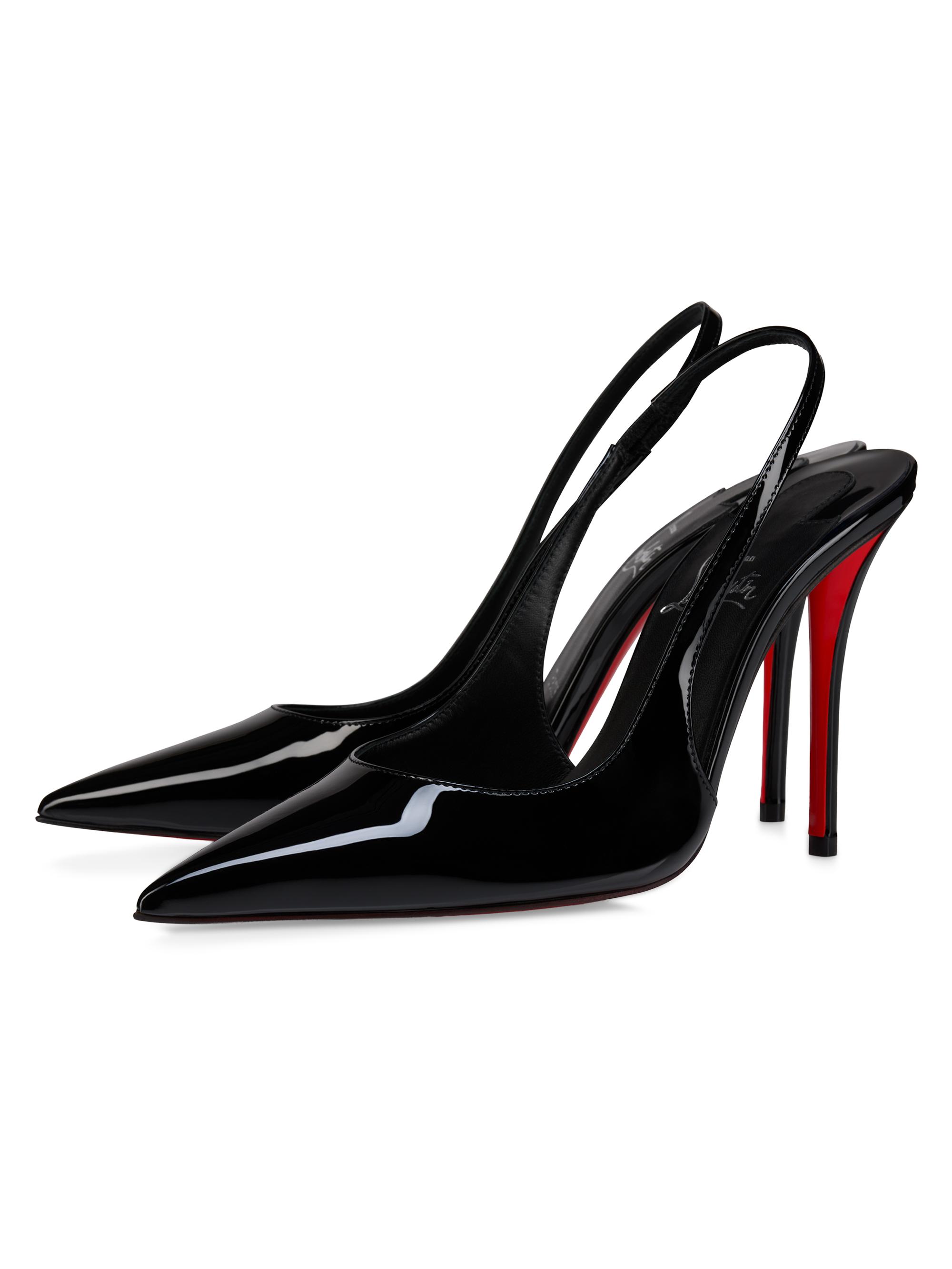 Christian Louboutin Miss Z Patent Leather 100MM Sling Back Pumps