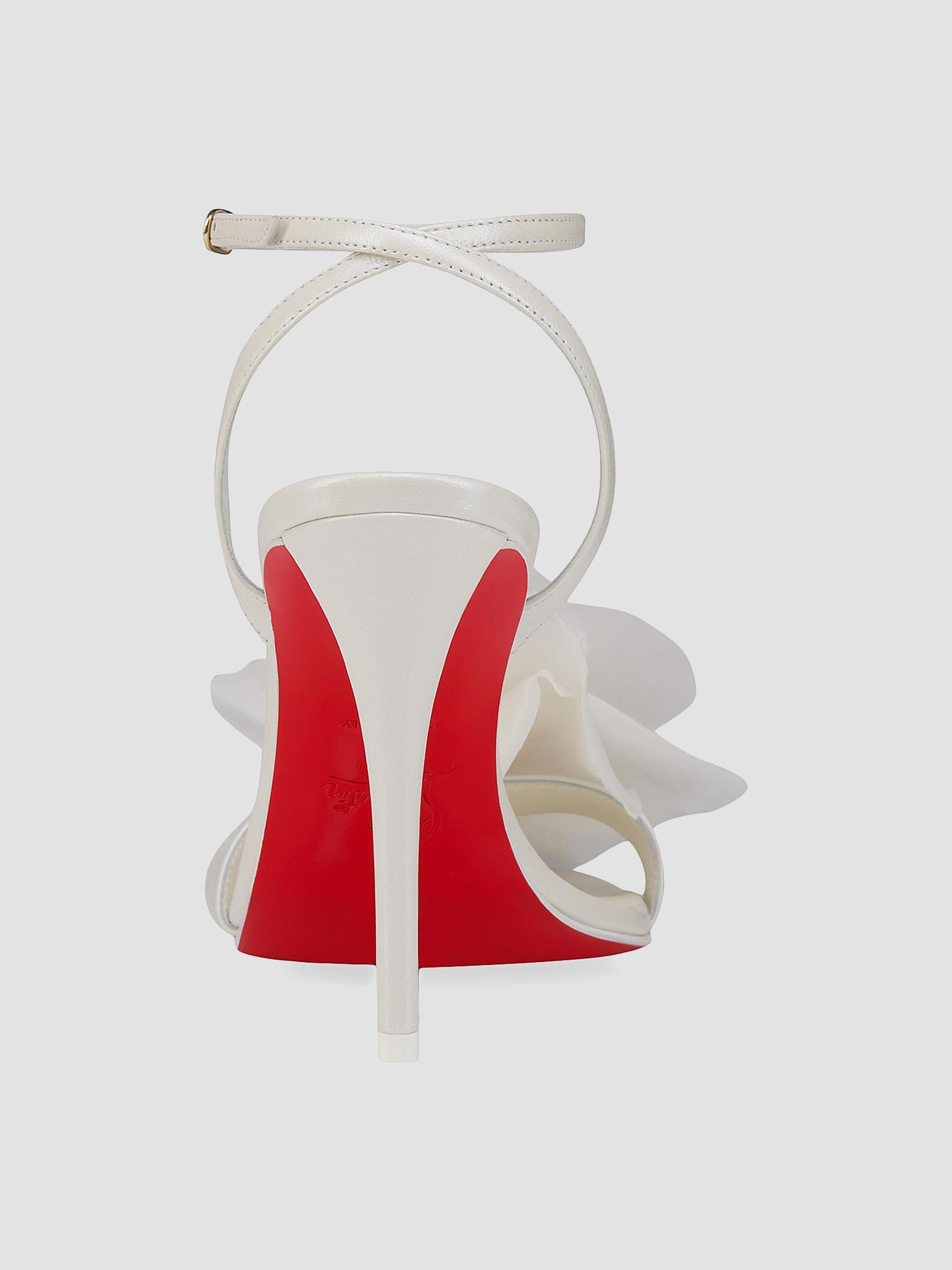ほぼ未使用♥Christian Louboutin リボン サンダル Christian Louboutin Miss Z Flora 100MM Leather Sandals | Saks