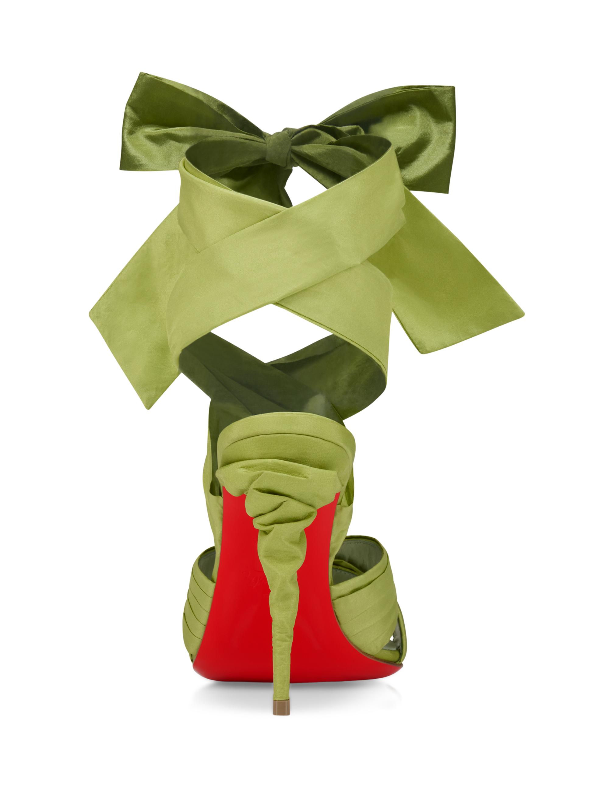 Christian Louboutin Affabula Lace-Up 100MM Silk Taffeta Sandals