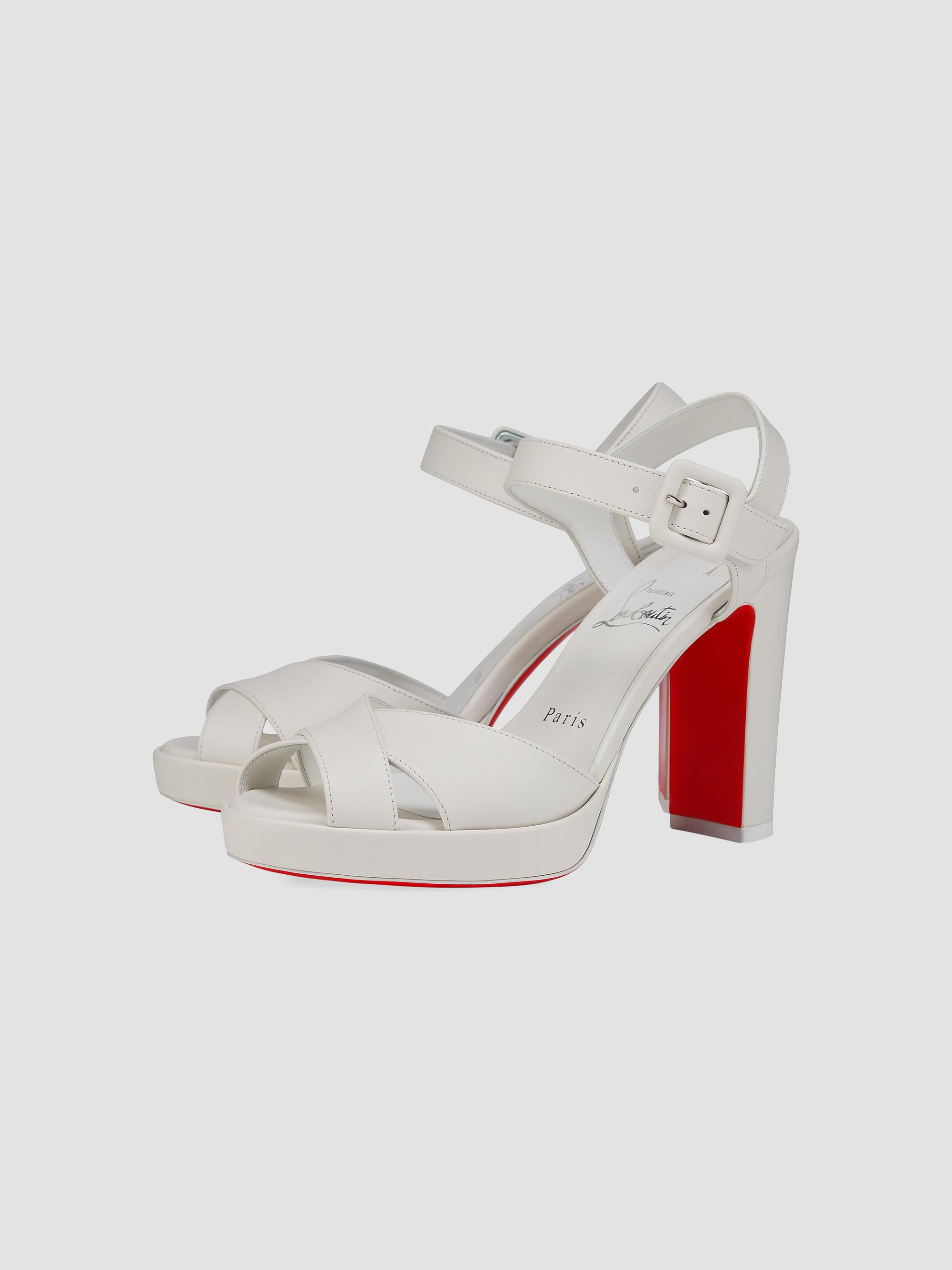 Christian Louboutin Cora 100MM Leather Sandals | Saks Fifth Avenue