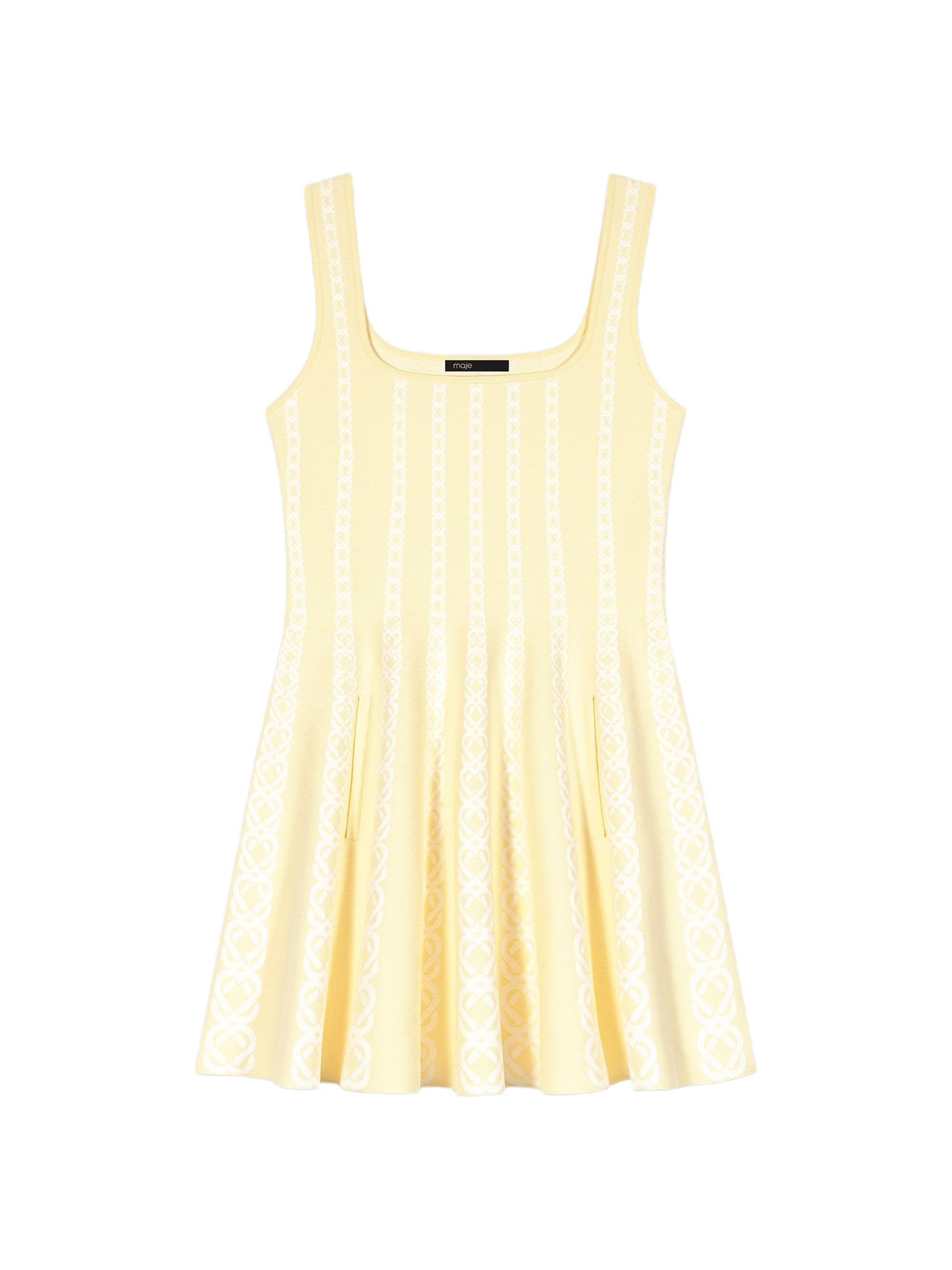 Maje Women's Jacquard Knit Short Dress - Pale Yellow