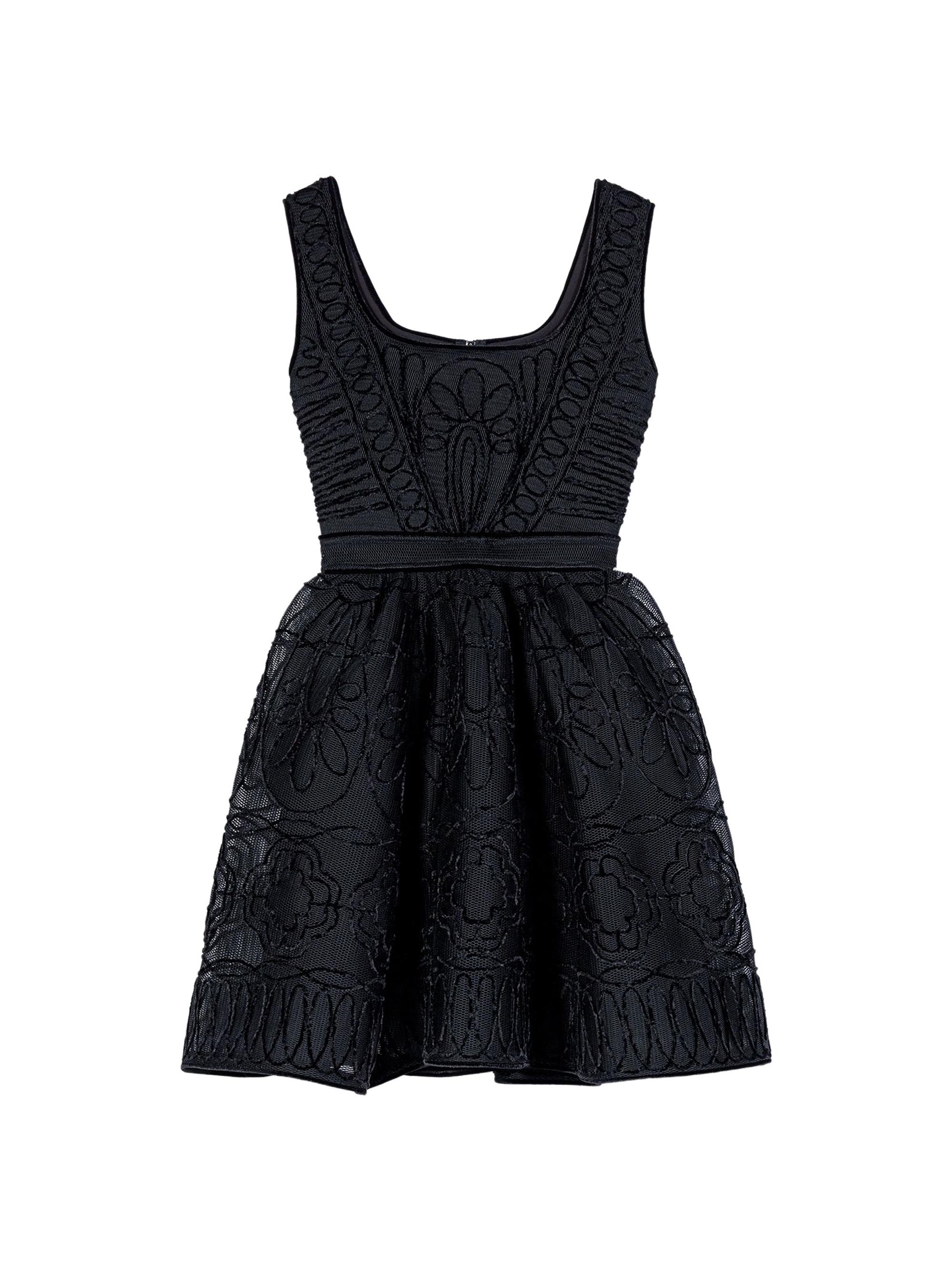 Maje Women's Short Embroidered Basket Knit Dress - Black