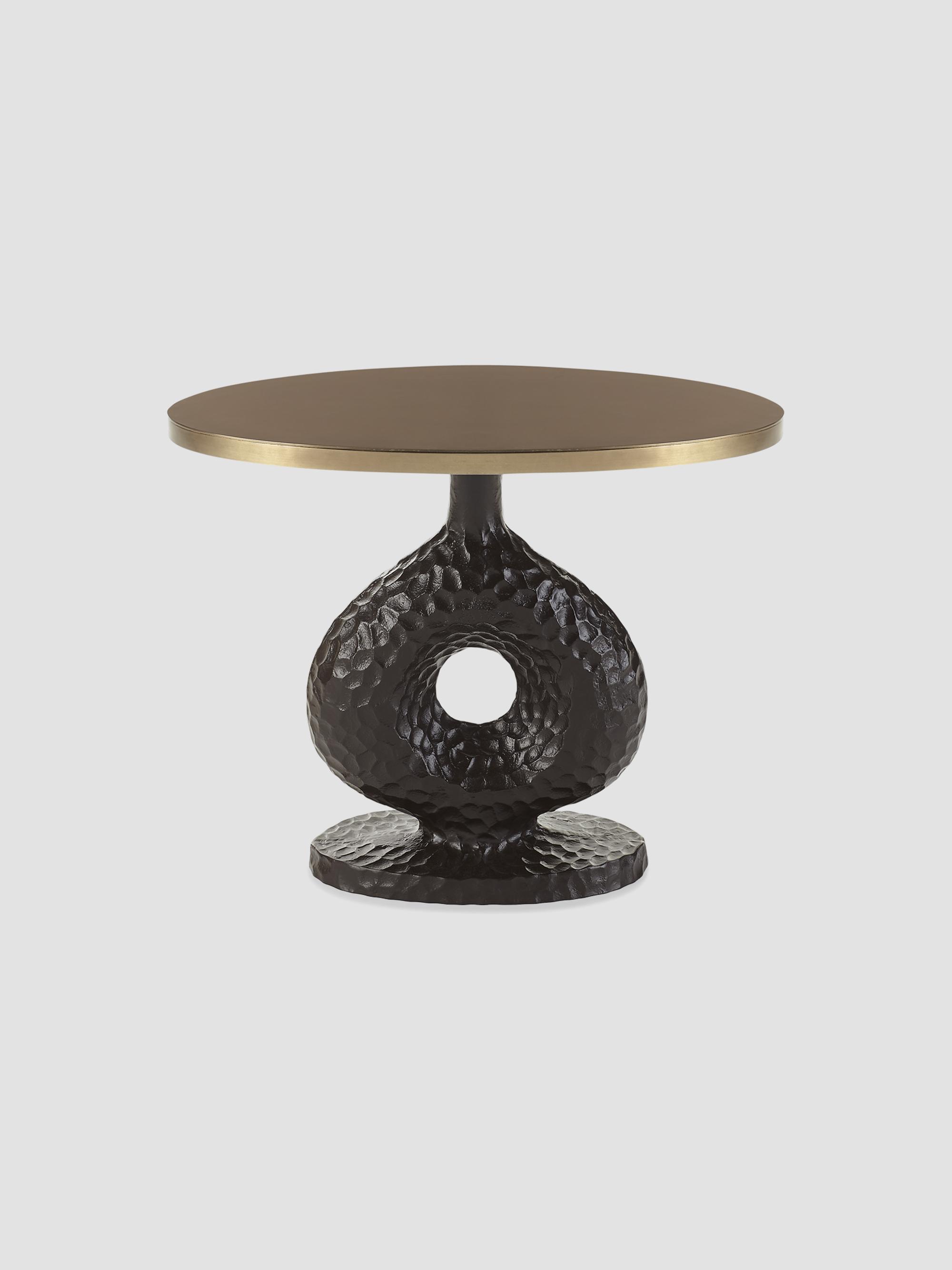 Arteriors Seth Textured Side Table - Black Gold