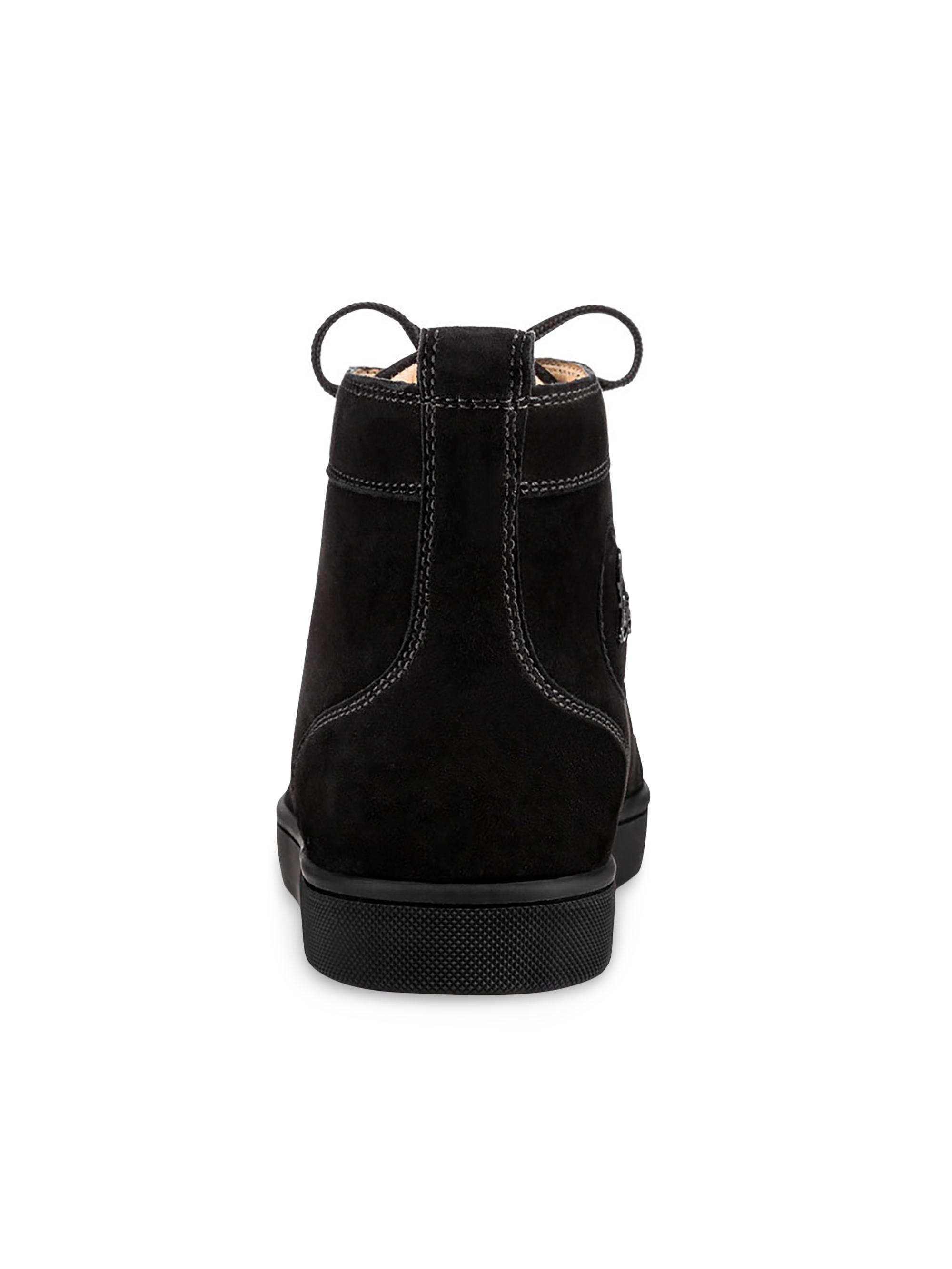 Christian Louboutin Men's Lou Spikes Sneakers - Black - detail view in Black