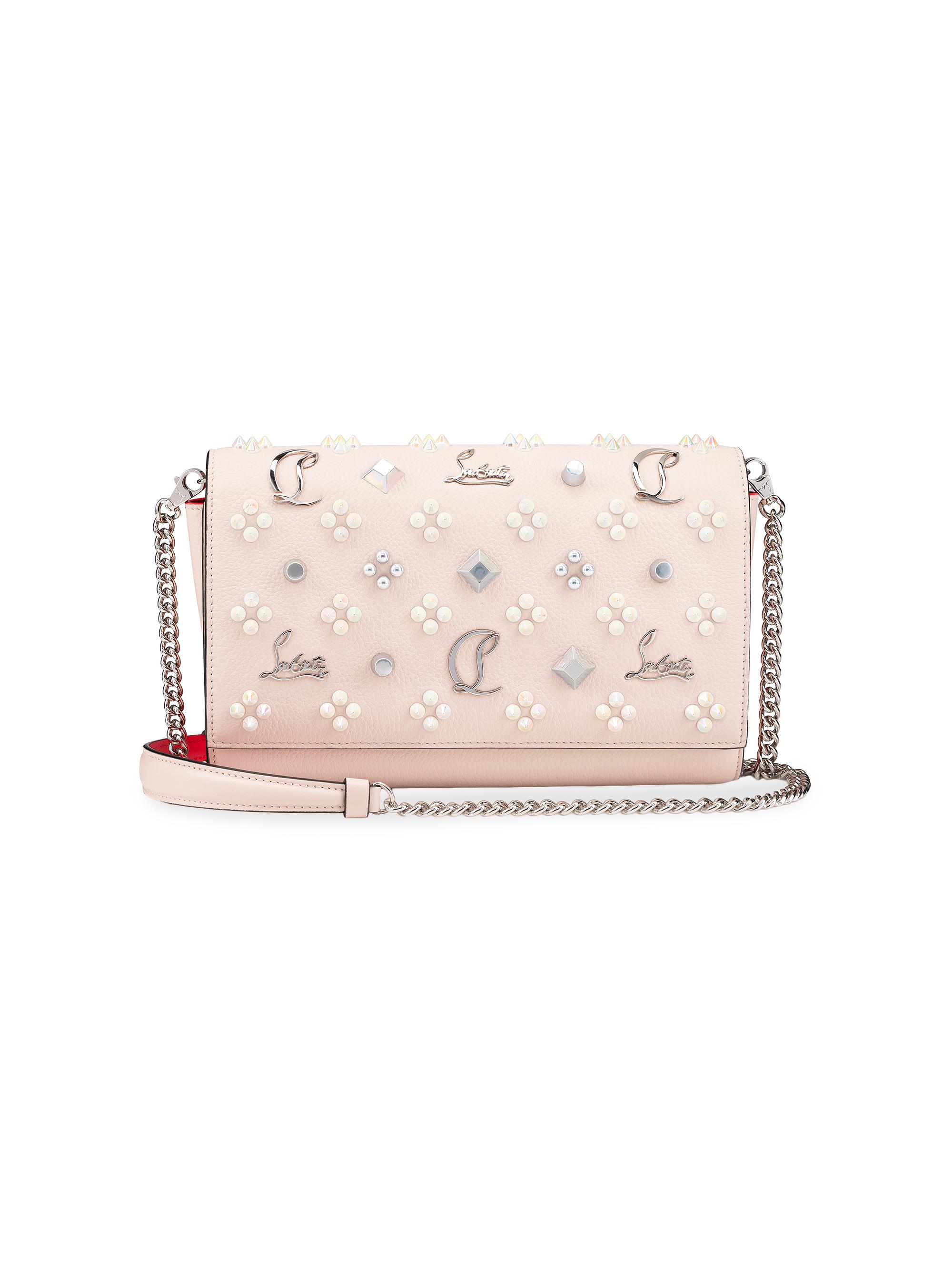 Christian Louboutin Women's Paloma Leather Chain Wallet - Black Silver