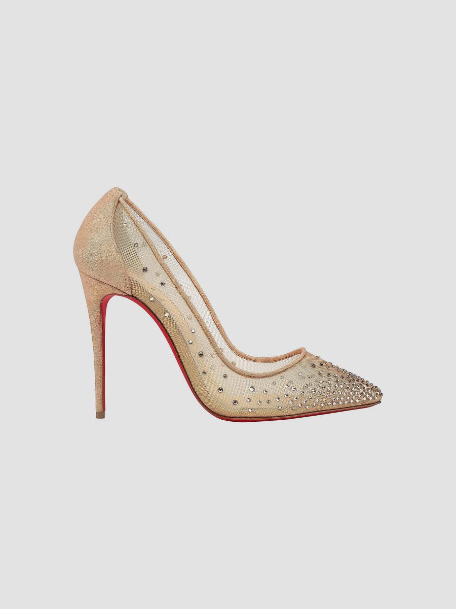 Christian Louboutin Follies 100MM Mesh Strass Pumps | Saks Fifth