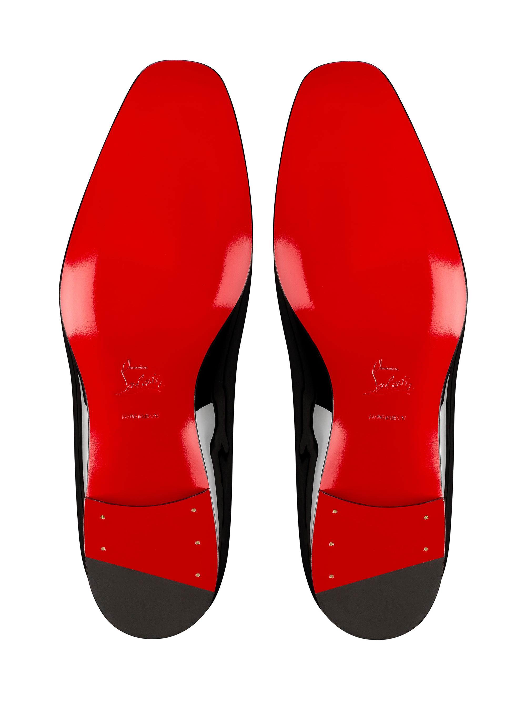 Christian Louboutin Men's Dandelion Black Patent Calf Leather Loafers