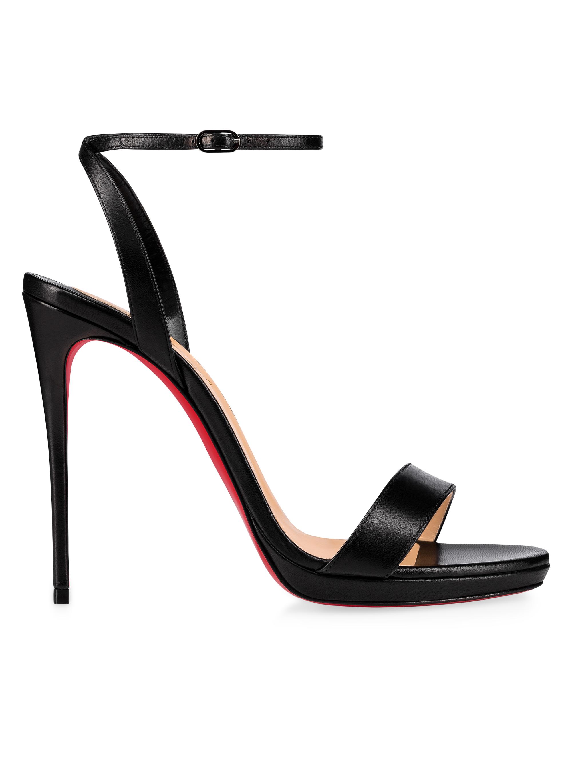Christian Louboutin Loubi Queen 120MM Leather Sandals | Saks Fifth