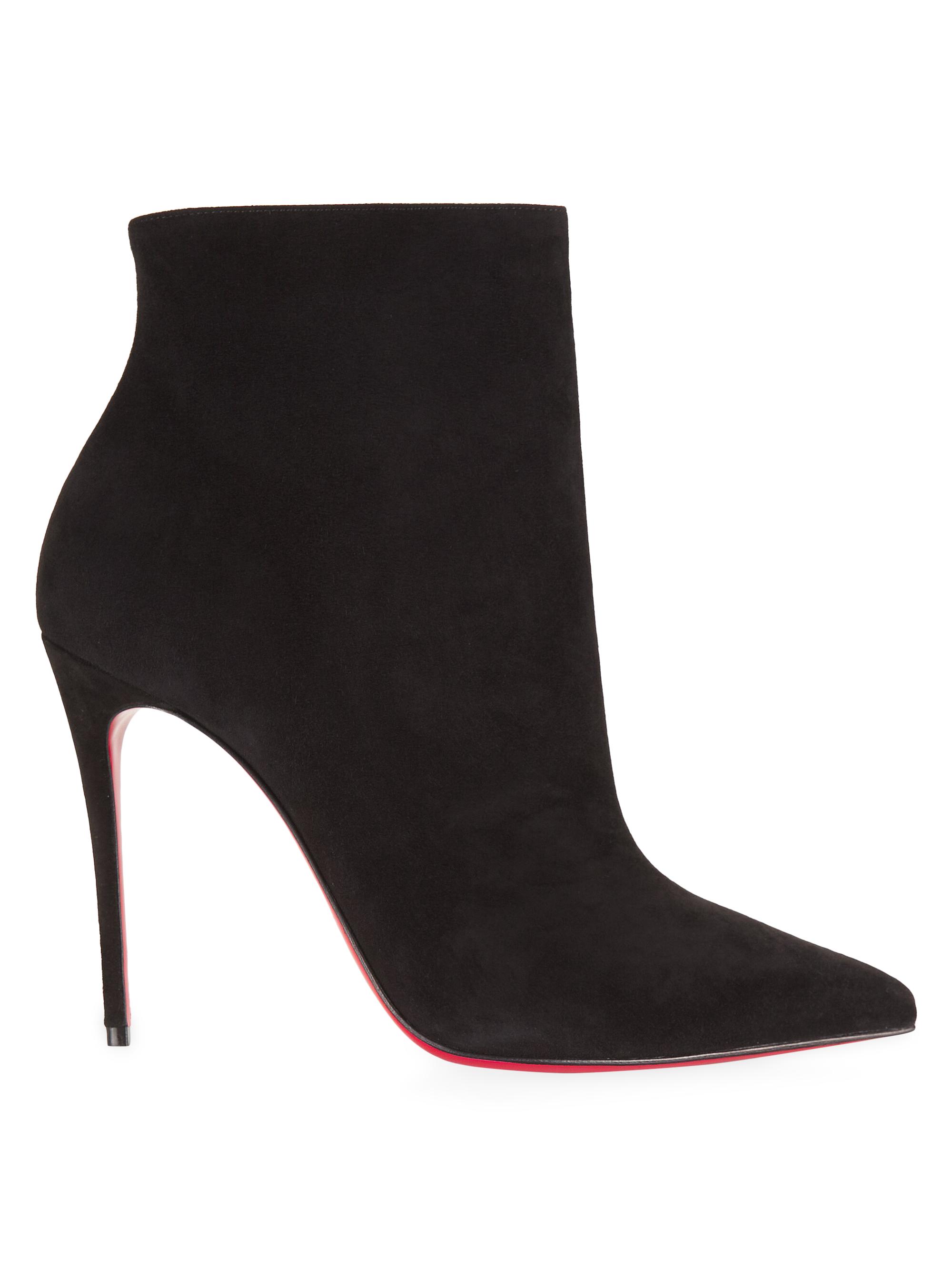 Christian Louboutin Women's So Kate Booty 100MM Suede Booties - Black