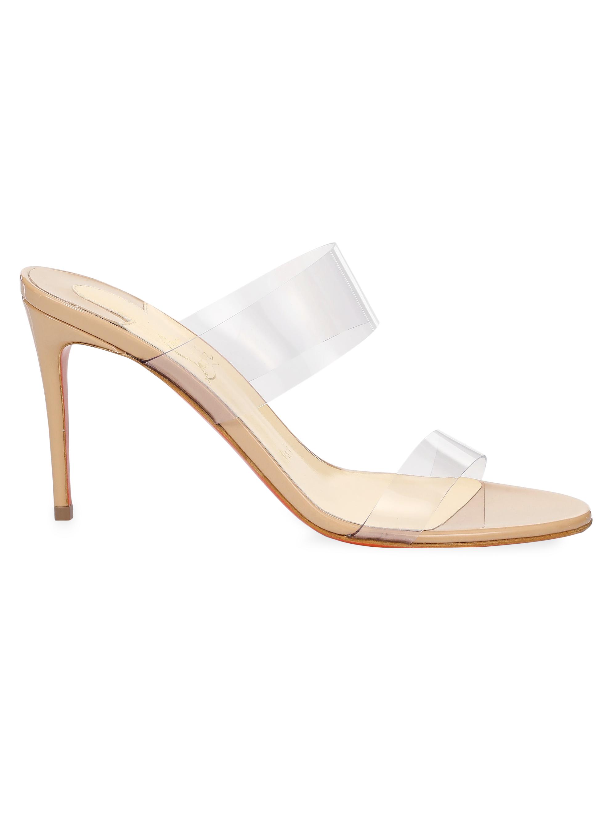 Christian Louboutin Women's Just Nothing 5MM Patent Leather Mules - Beige
