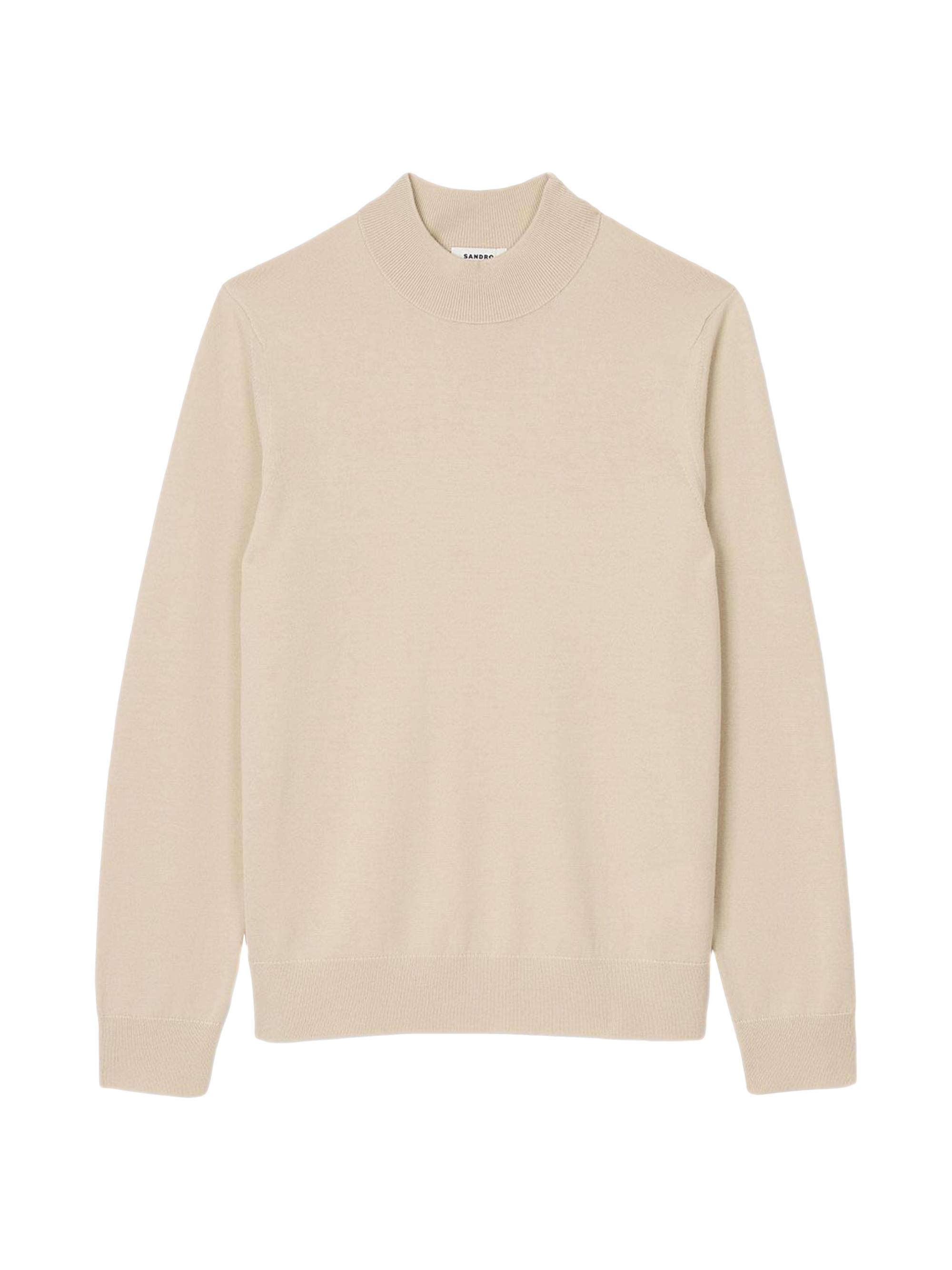 Sandro Men's Mock Neck Sweater - Cream