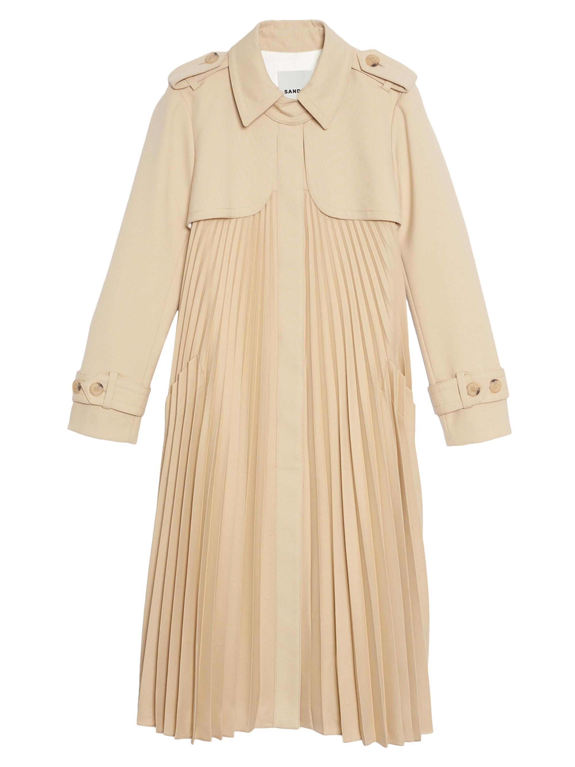 Sandro Pleated Trench Coat with Belt Saks Fifth Avenue