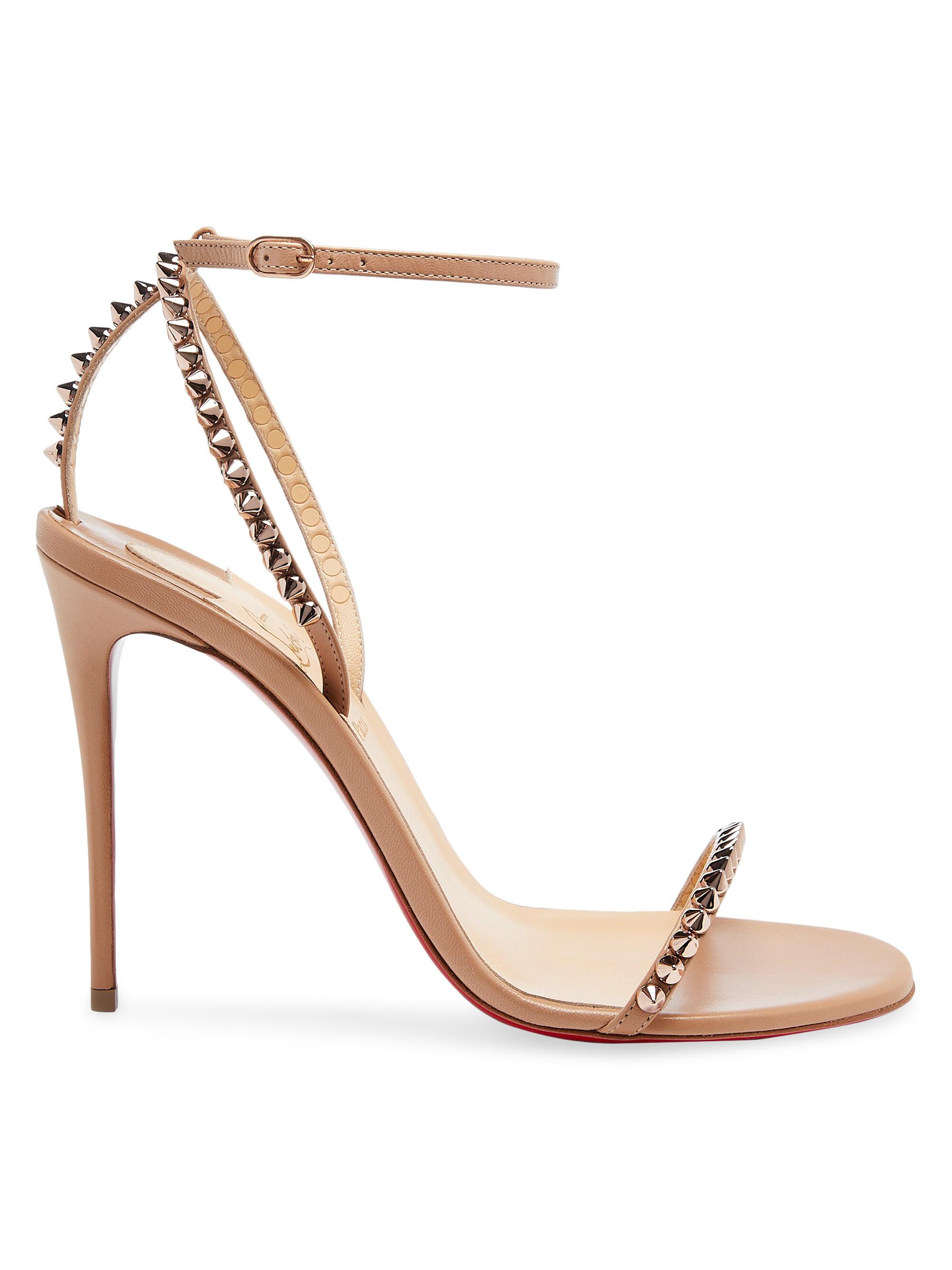 Christian louboutin パンプス 39.5 ベージュ Christian Louboutin So Me 100MM Leather Sandals | Saks Fifth