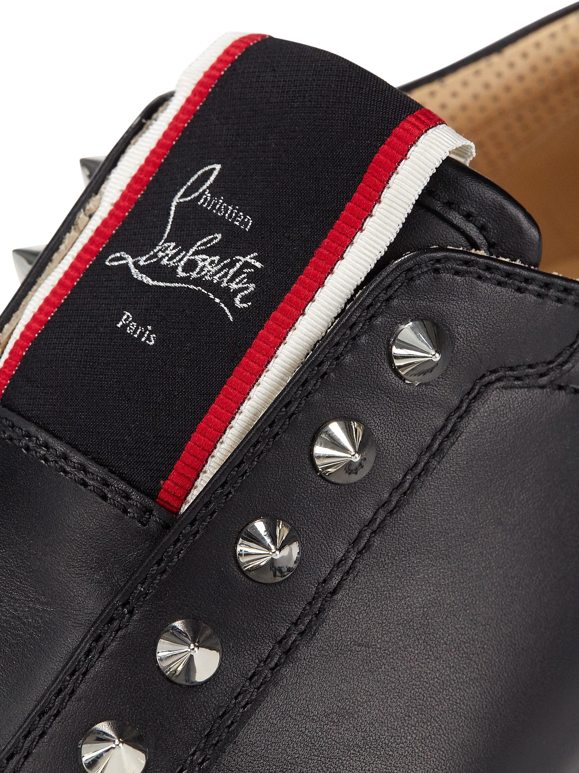 Christian Louboutin Men's F.A.V. Fique A Vontade Spiked Leather Slip-On Sneakers | Neiman Marcus