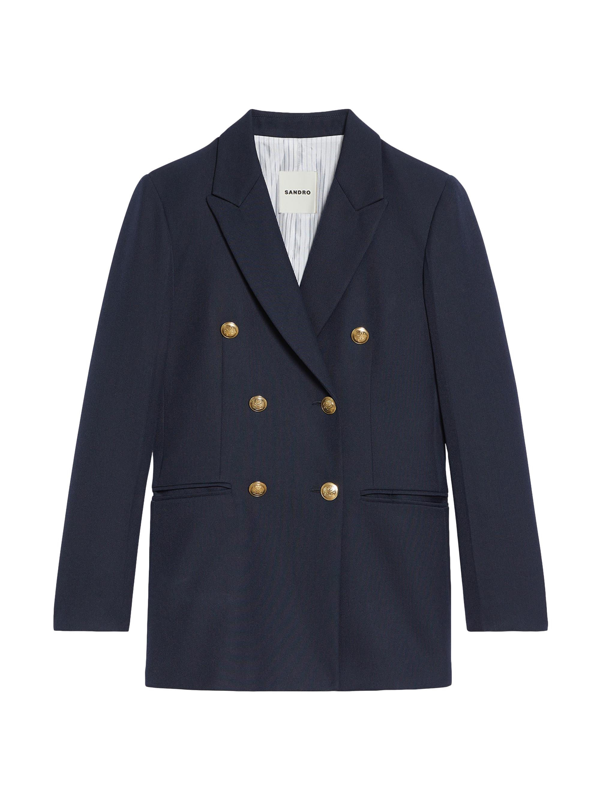 Sandro Women's Sienne Double Breasted Blazer - Navy Blue