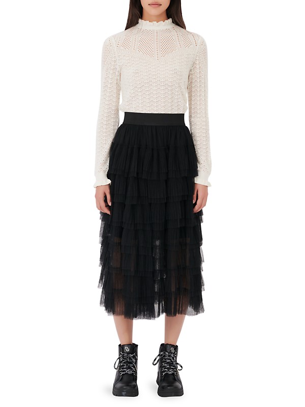 Shop Maje Tulle Midi Skirt | Saks Fifth Avenue Shop Maje Tulle Midi Skirt | Saks Fifth Avenue