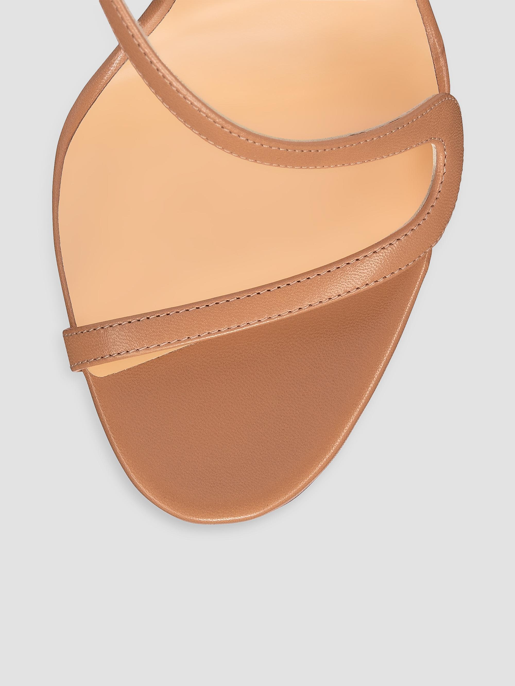 Christian Louboutin Women's Rosalie 100MM Leather Sandals - Beige | Thumbnail 4
