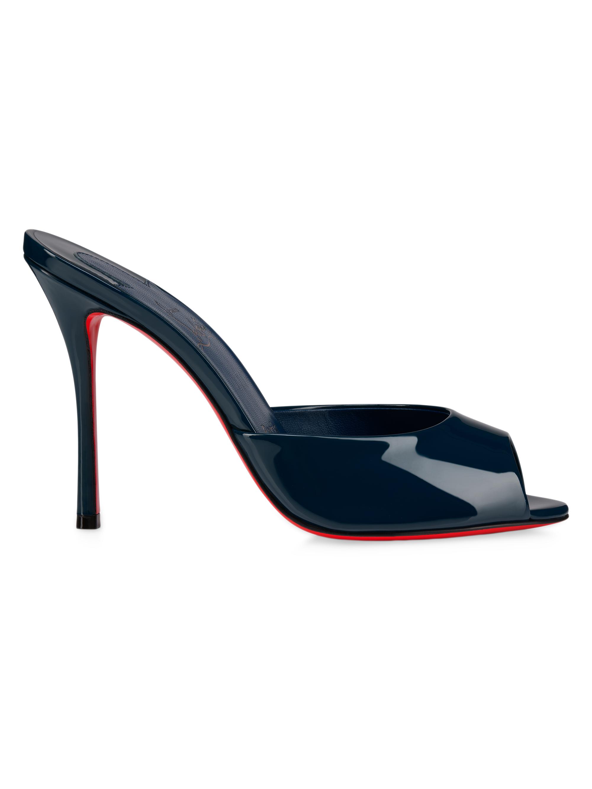 Christian Louboutin Women's Me Dolly 100MM Patent Leather Mules - Last Night