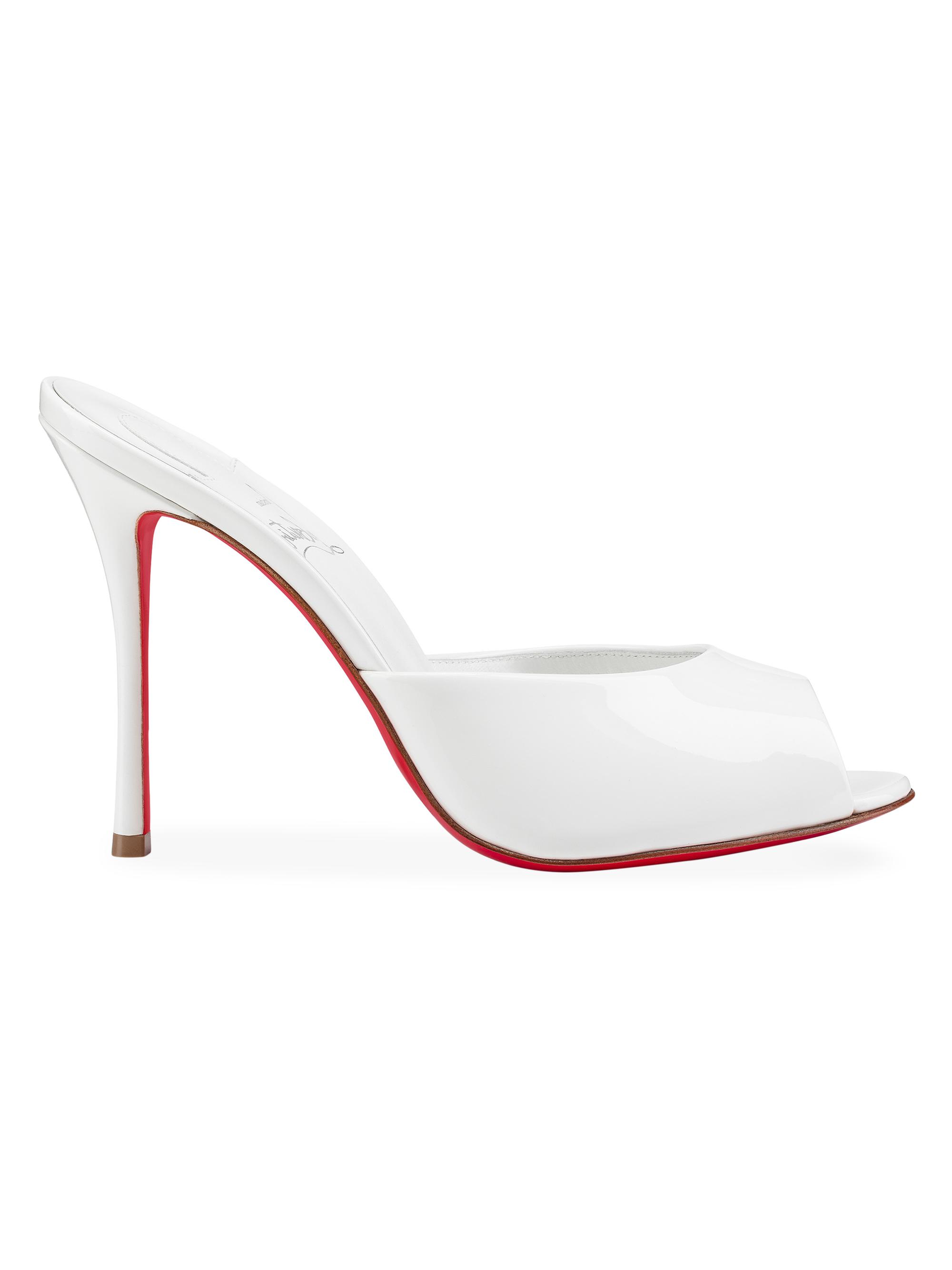 Christian Louboutin Women's Me Dolly 0MM Patent Leather Mules - White