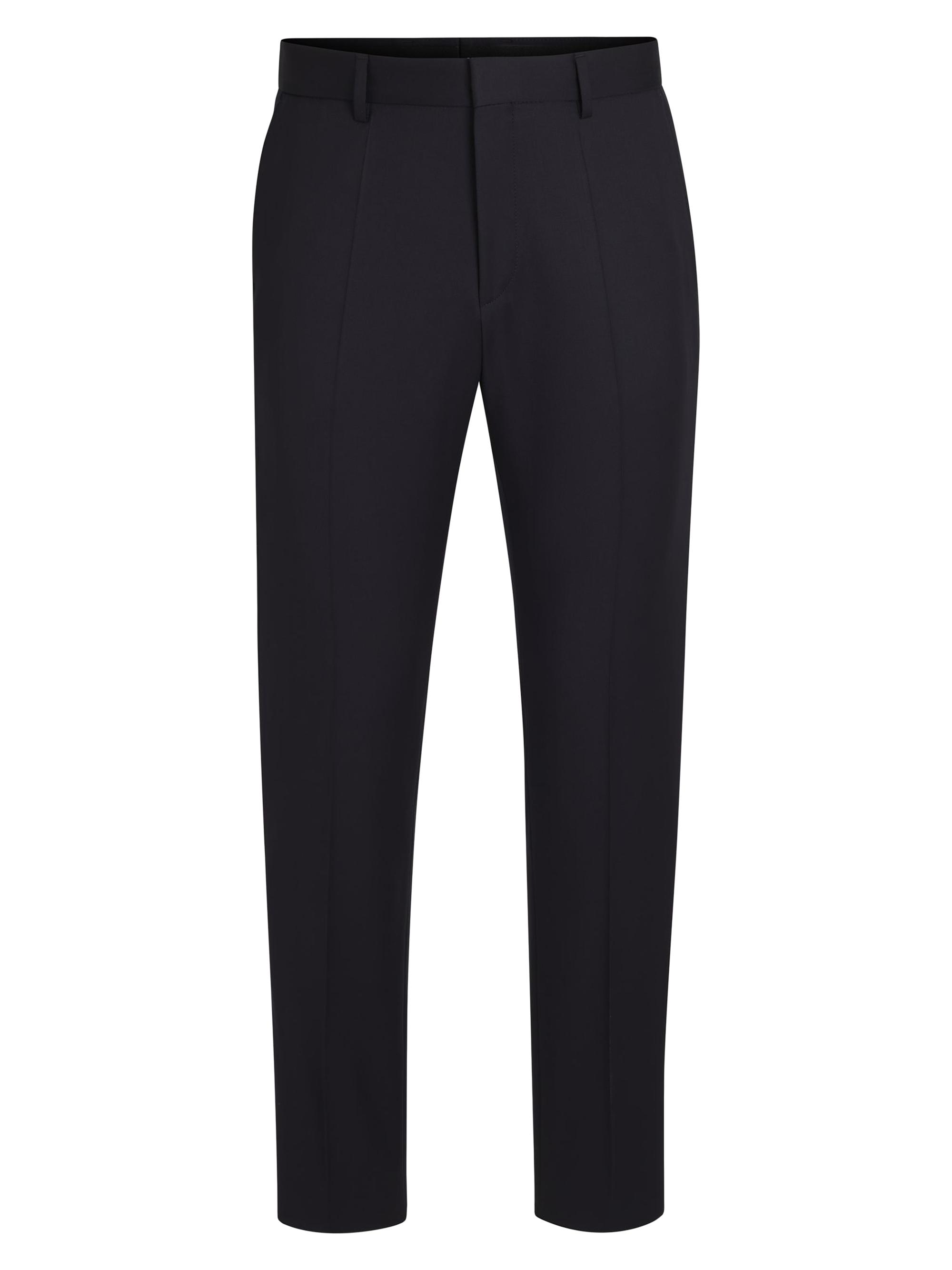 BOSS Men's Formal Trousers in Virgin-Wool Serge - Dark Grey