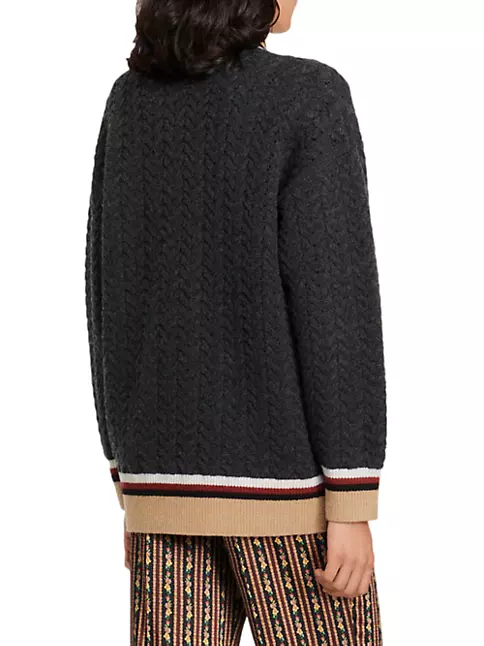 Shop Sandro Tommy Cable-Knit Cardigan Avenue Fifth Saks 