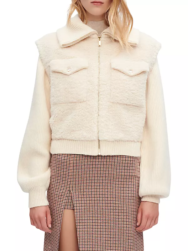 Shop Maje Jacket Fifth | Knit Saks & Avenue Belio Fur Faux