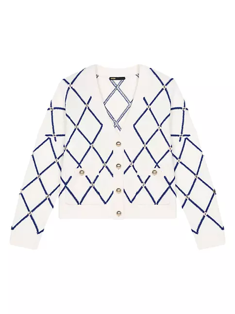 Louis Vuitton leather pocket jacquard round neck white, sportswear