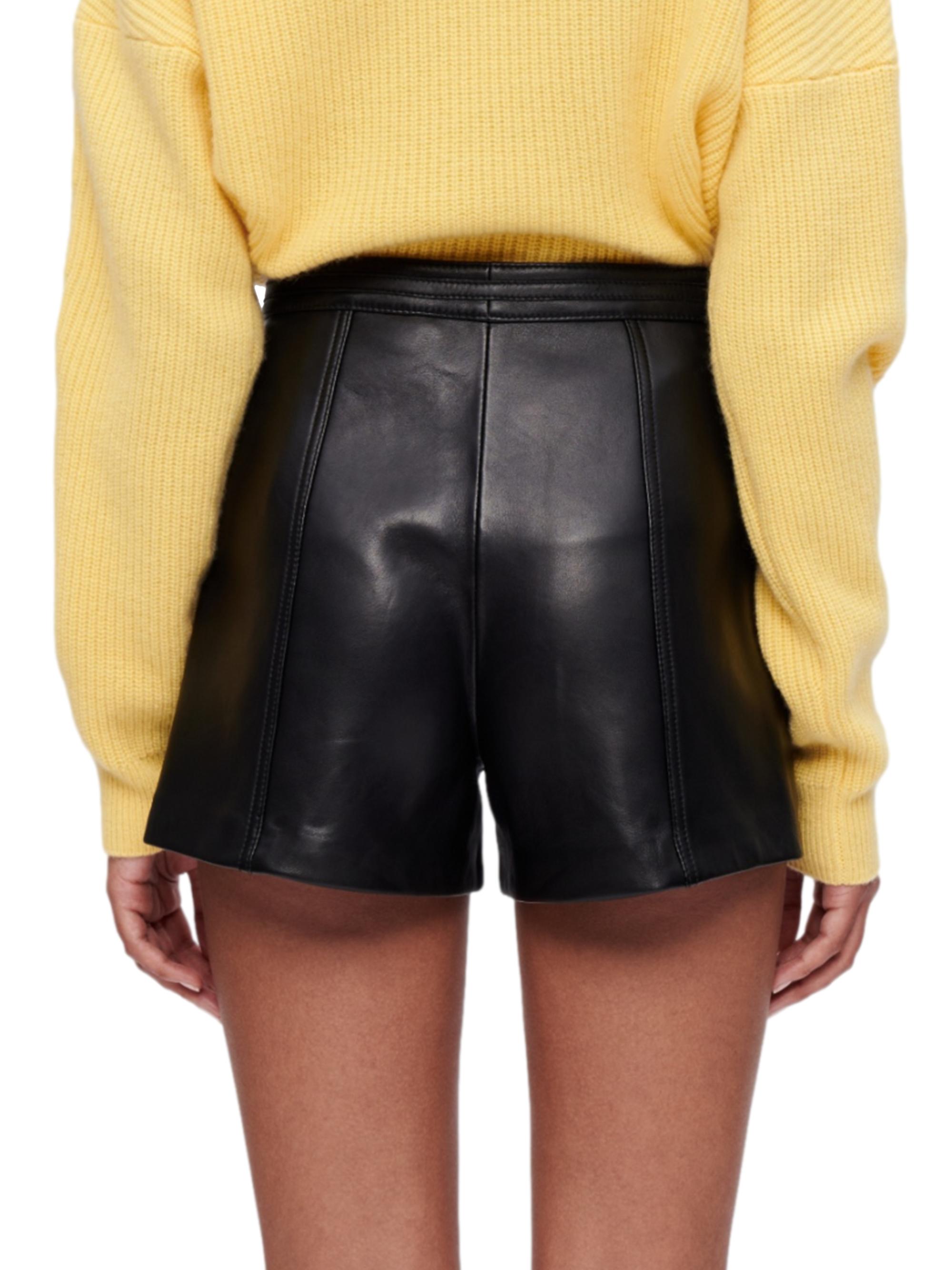 Maje Imori High-Waisted Leather Shorts | Saks Fifth Avenue