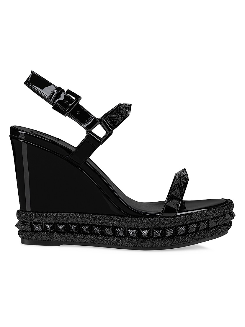 Shop Christian Louboutin Pyraclou 110MM Patent Leather Shop Christian Louboutin Pyraclou 110MM Patent Leather