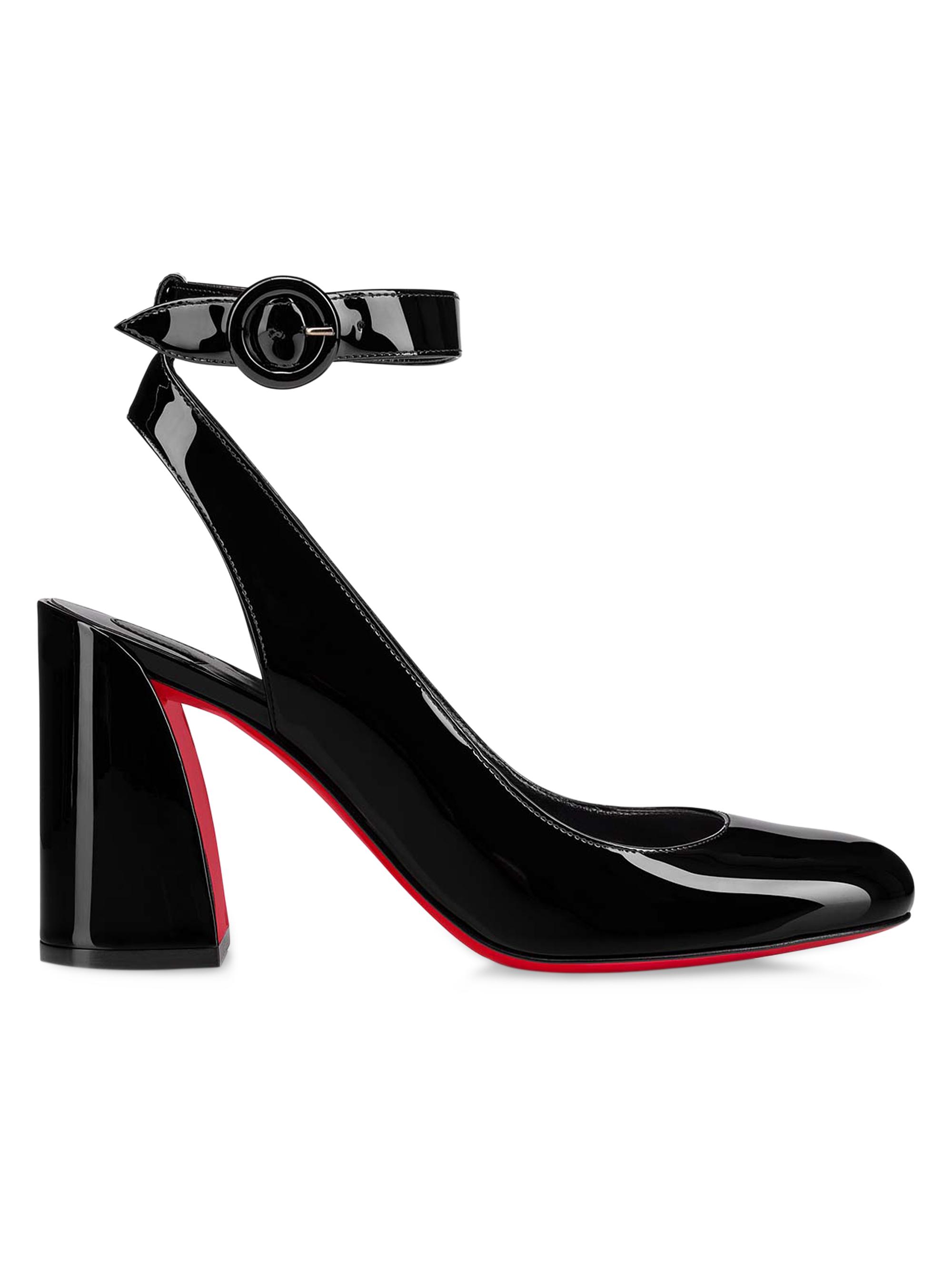 Christian Louboutin Women's Miss Sab Sling Patent Leather 85MM Pumps - Black