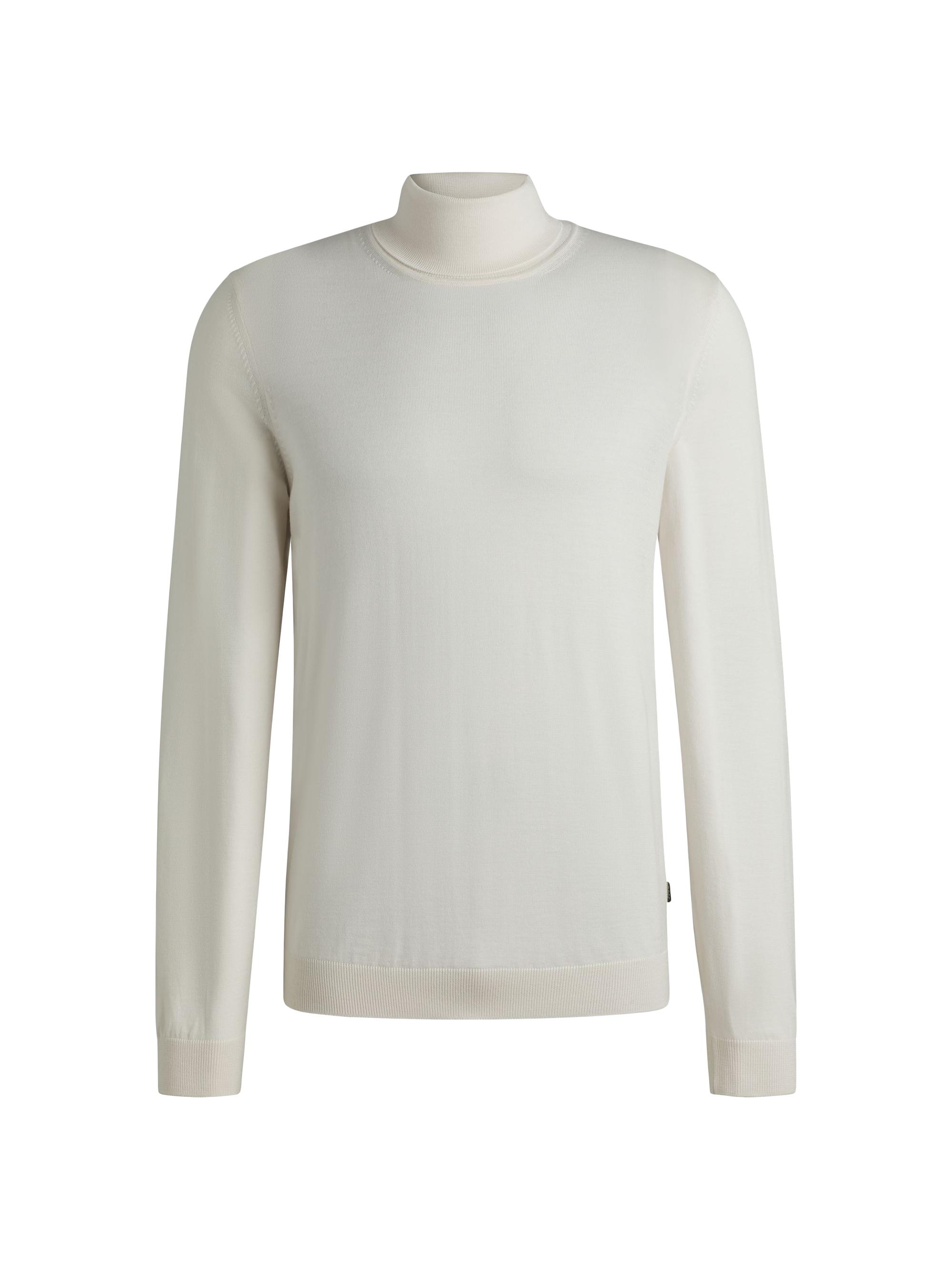 BOSS Men's Slim-Fit Rollneck Sweater in Wool - Open White