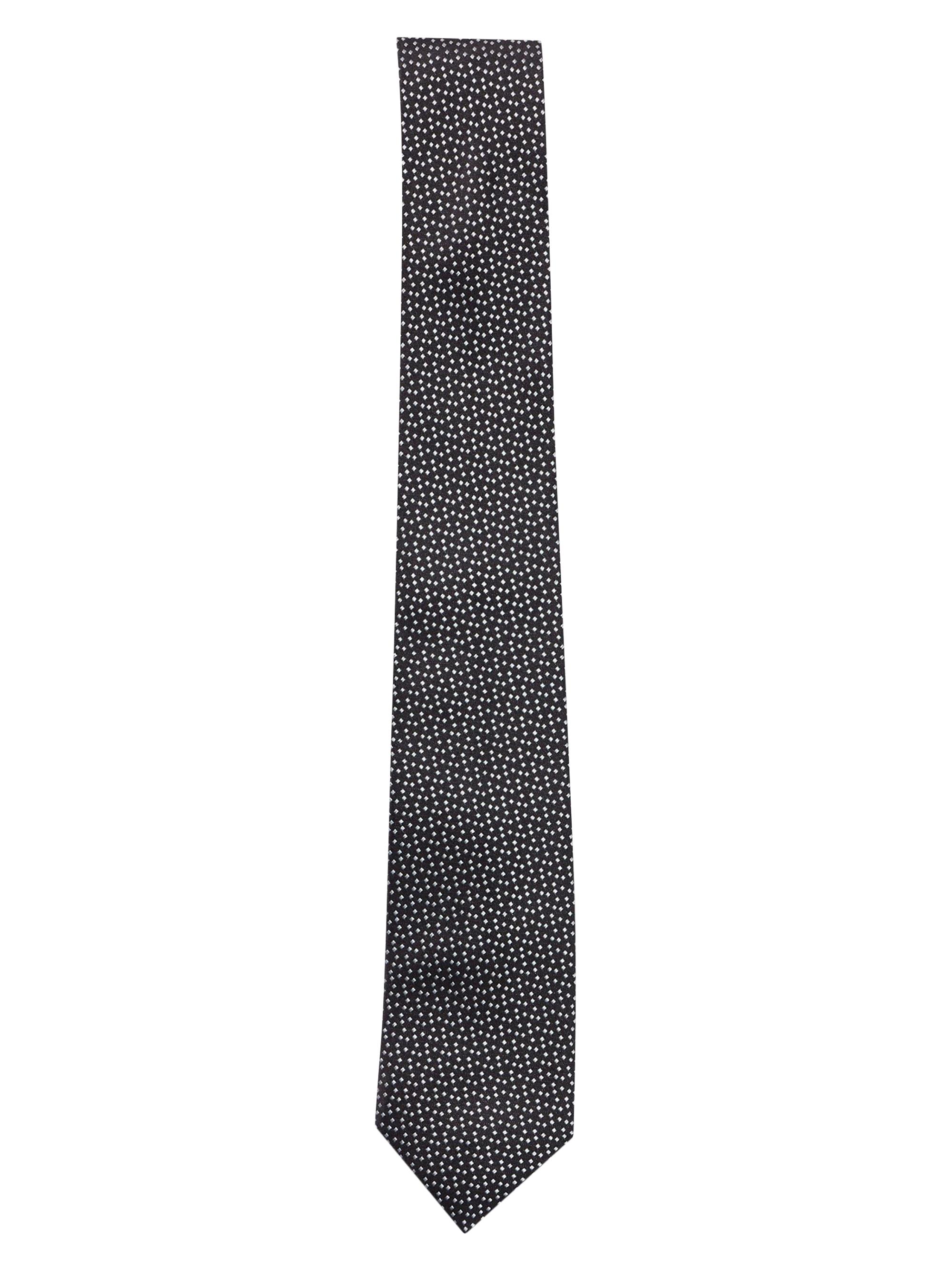 BOSS Men's Micro-pattern tie in pure silk jacquard - Black