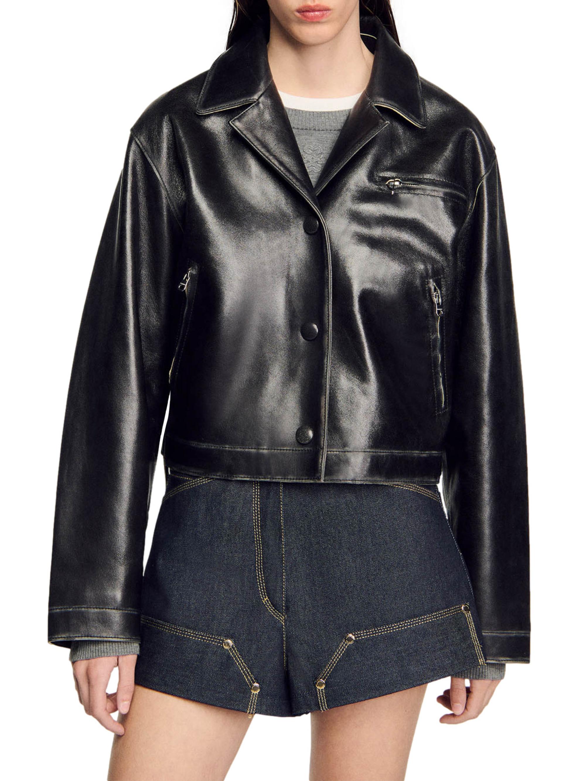 ジャケット・アウター THEREDTHREAD S leather jacket cropped THEREDTHREAD / ザレッドスレッド】S leather jacket cropped