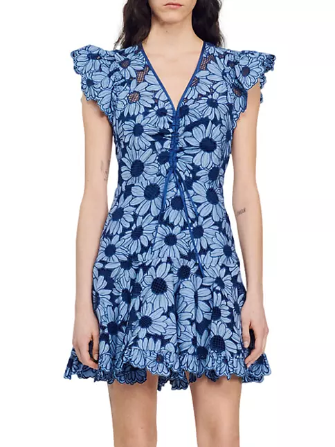 Shop Sandro Daisy Guipure Dress | Saks Fifth Avenue