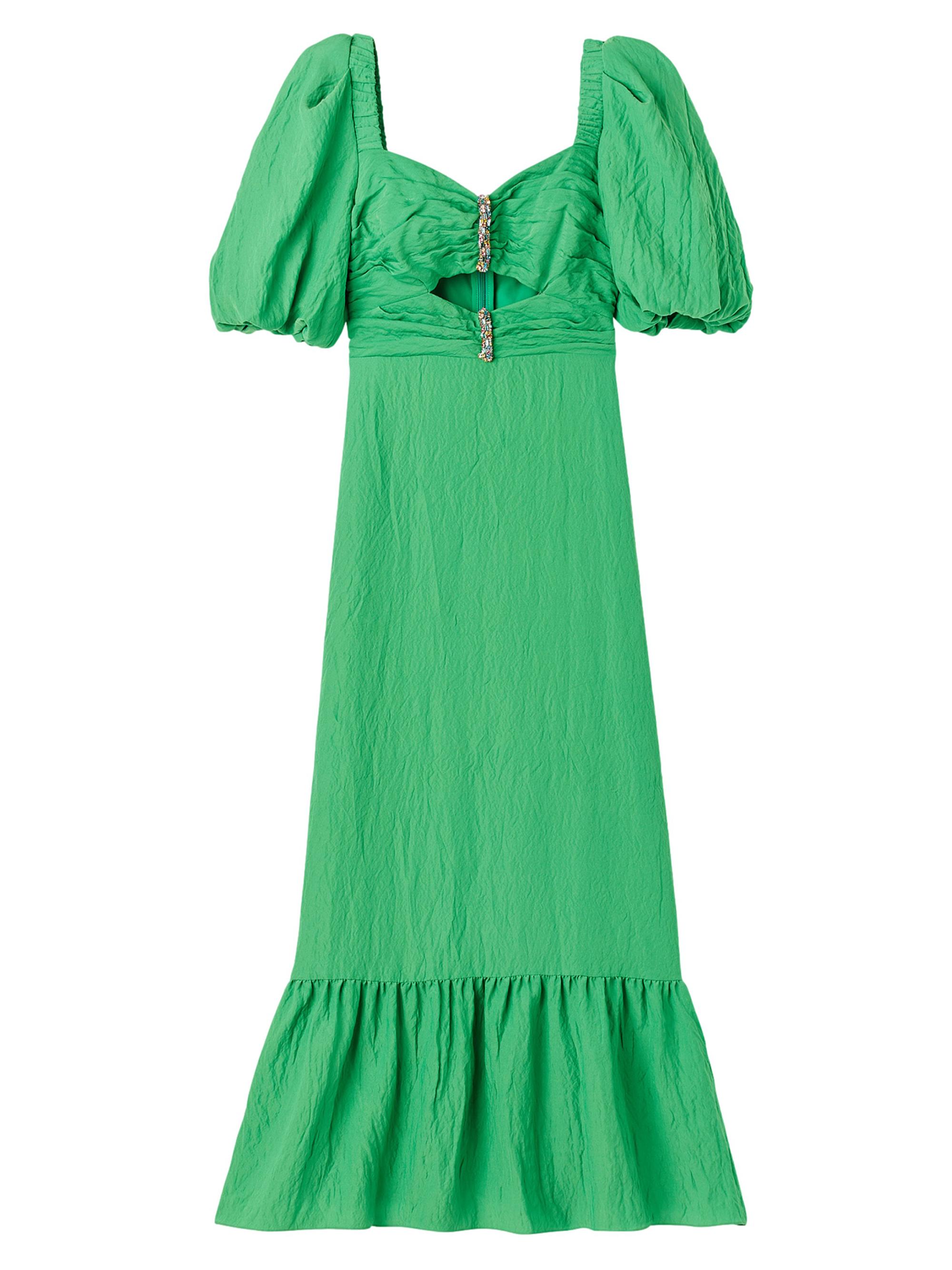 sandro dress green SANDRO DAY DREAM MAXI DRESS IN VISCOSE-KNIT MAXI DRESS - Green main image 1