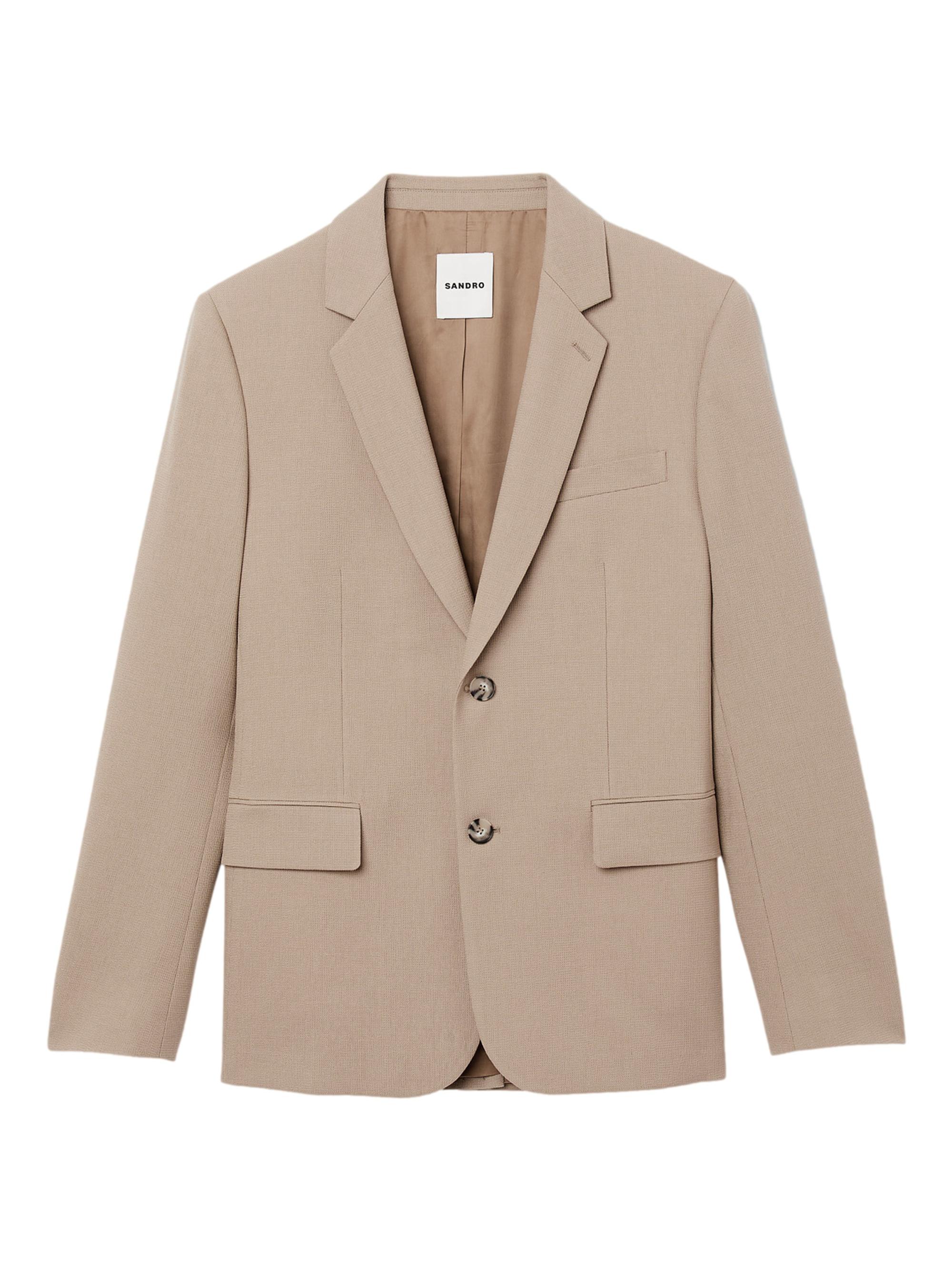 Sandro Men's Wool Suit Blazer - Natural